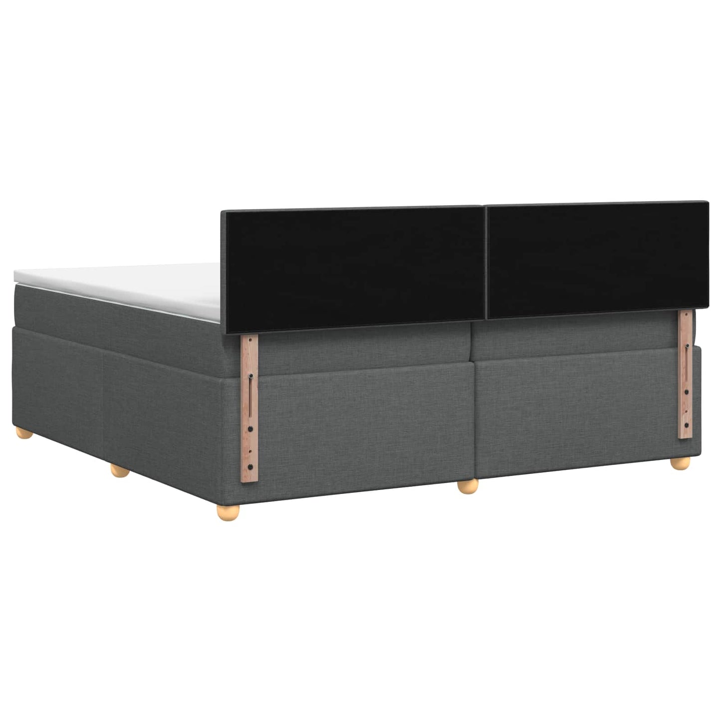 Boxspring ágy matraccal Sötétszürke 200 x 200 cm Szövet