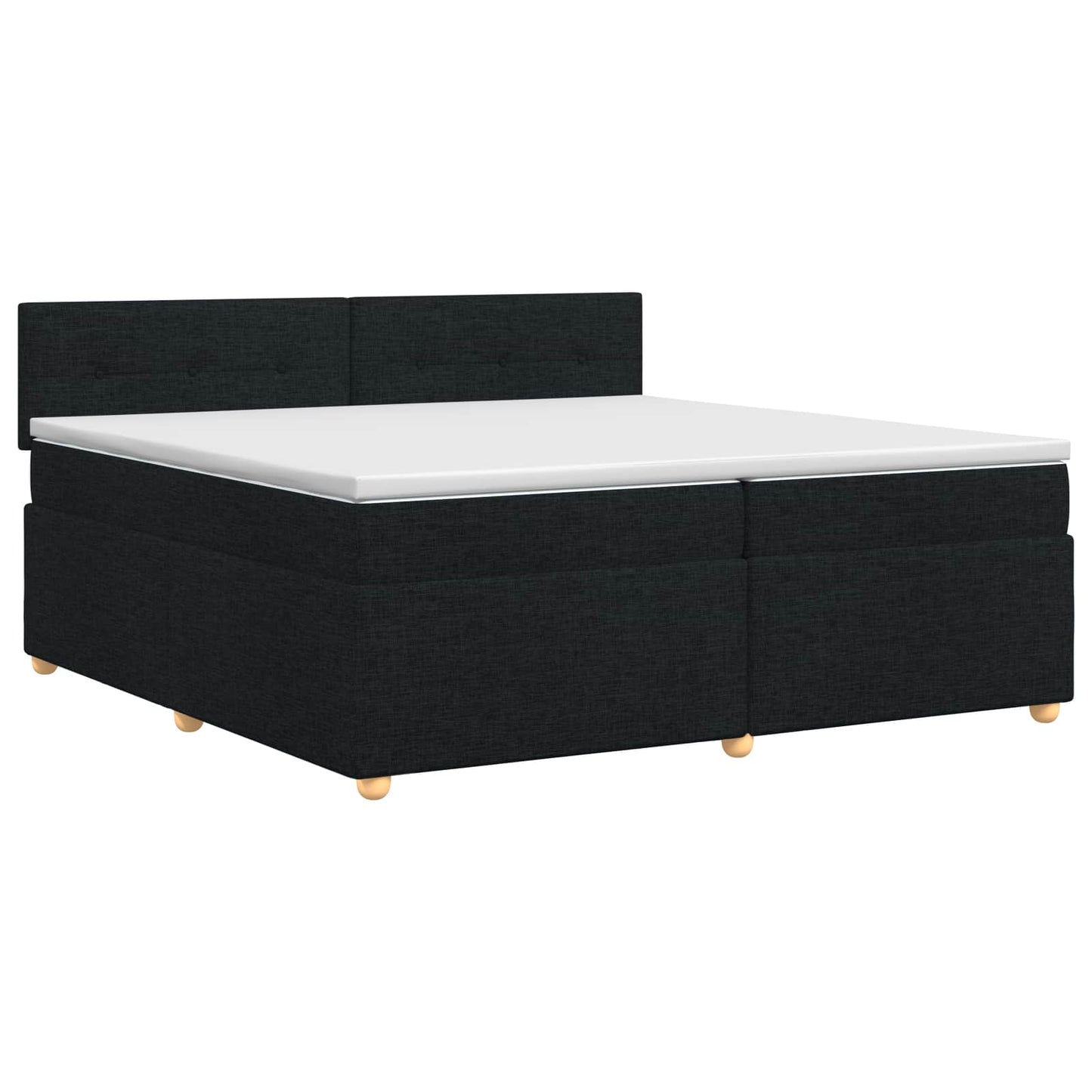 Boxspring ágy matraccal fejtámlával Fekete 200 x 200 cm Szövet