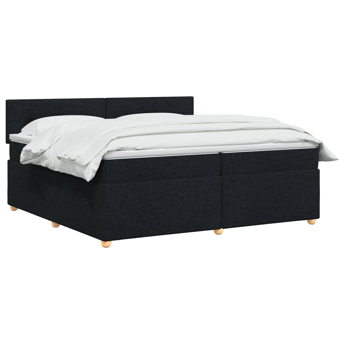 Boxspring ágy matraccal fejtámlával Fekete 200 x 200 cm Szövet