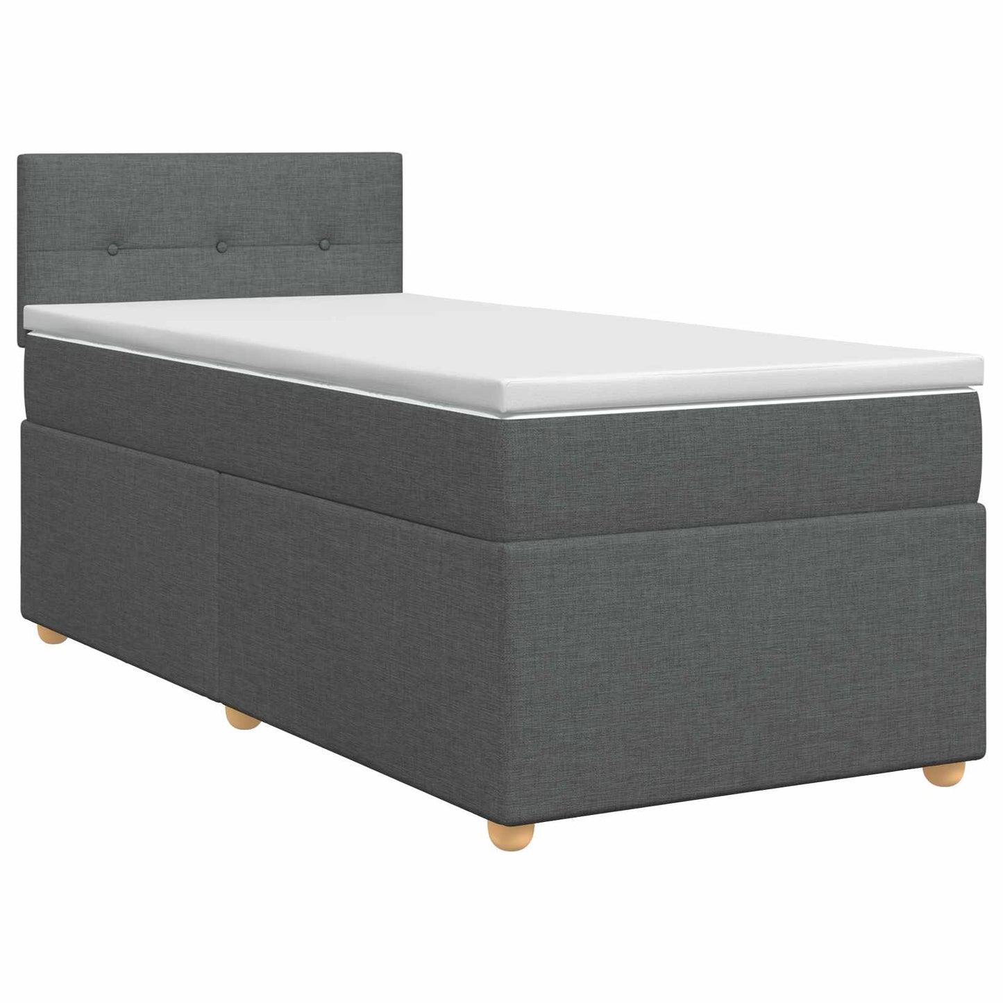 Boxspring ágy matraccal Sötétszürke 90 x 190 cm Szövet