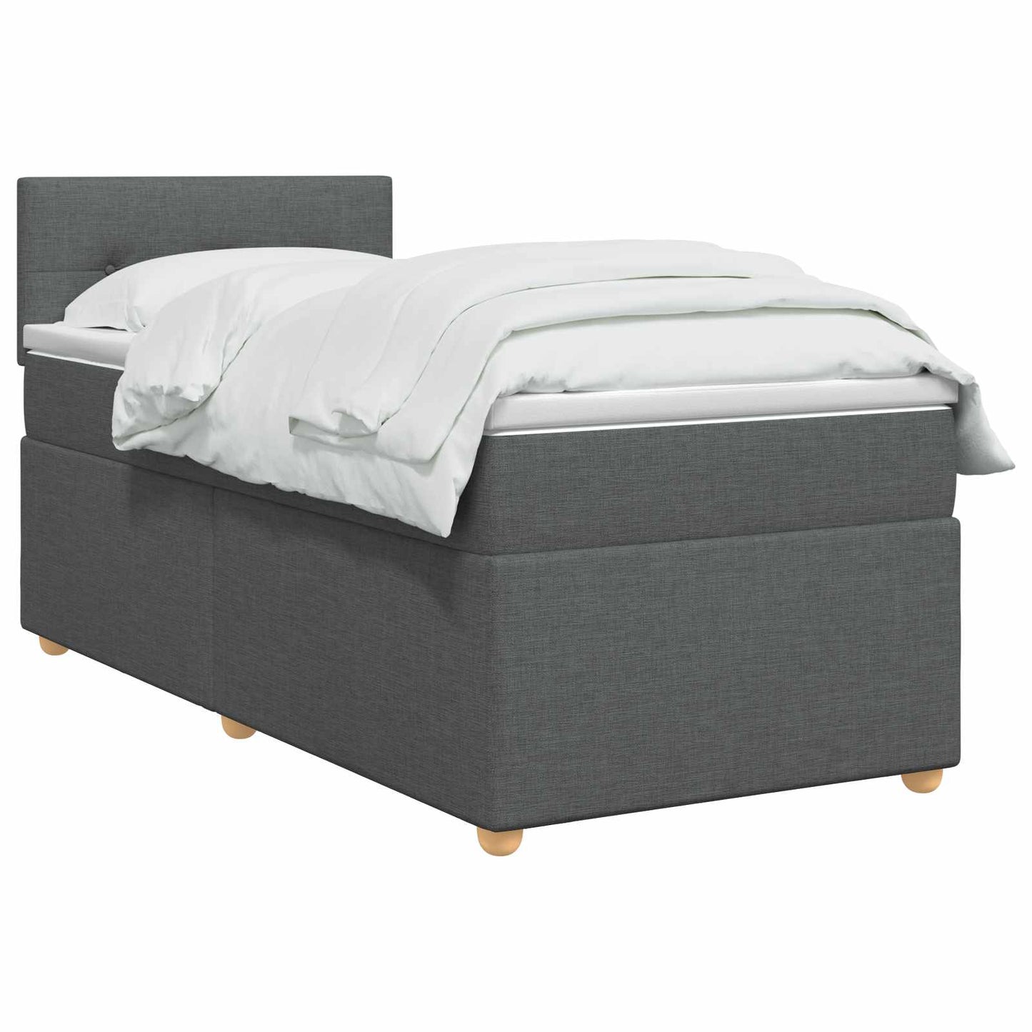 Boxspring ágy matraccal Sötétszürke 90 x 190 cm Szövet