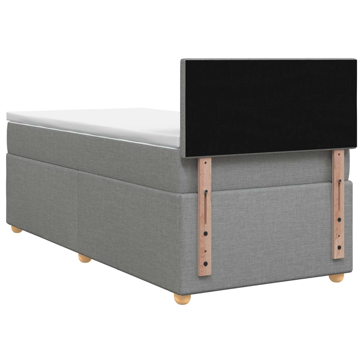 Boxspring ágy matraccal Világosszürke 90 x 190 cm Szövet