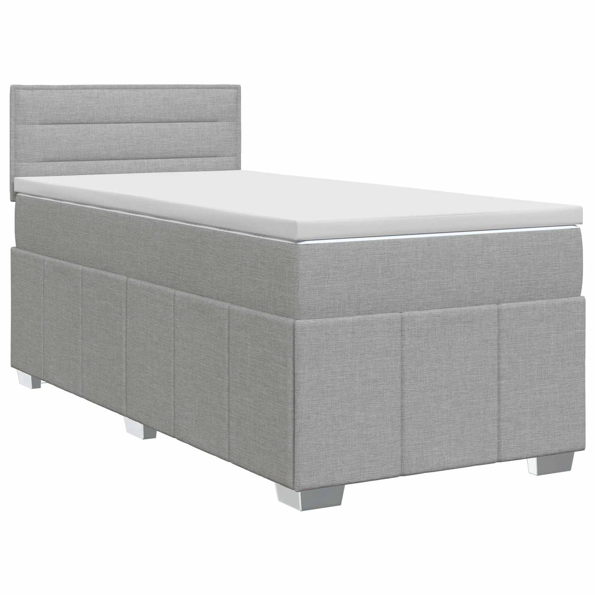 Boxspring ágy matraccal Világosszürke 80 x 200 cm Szövet