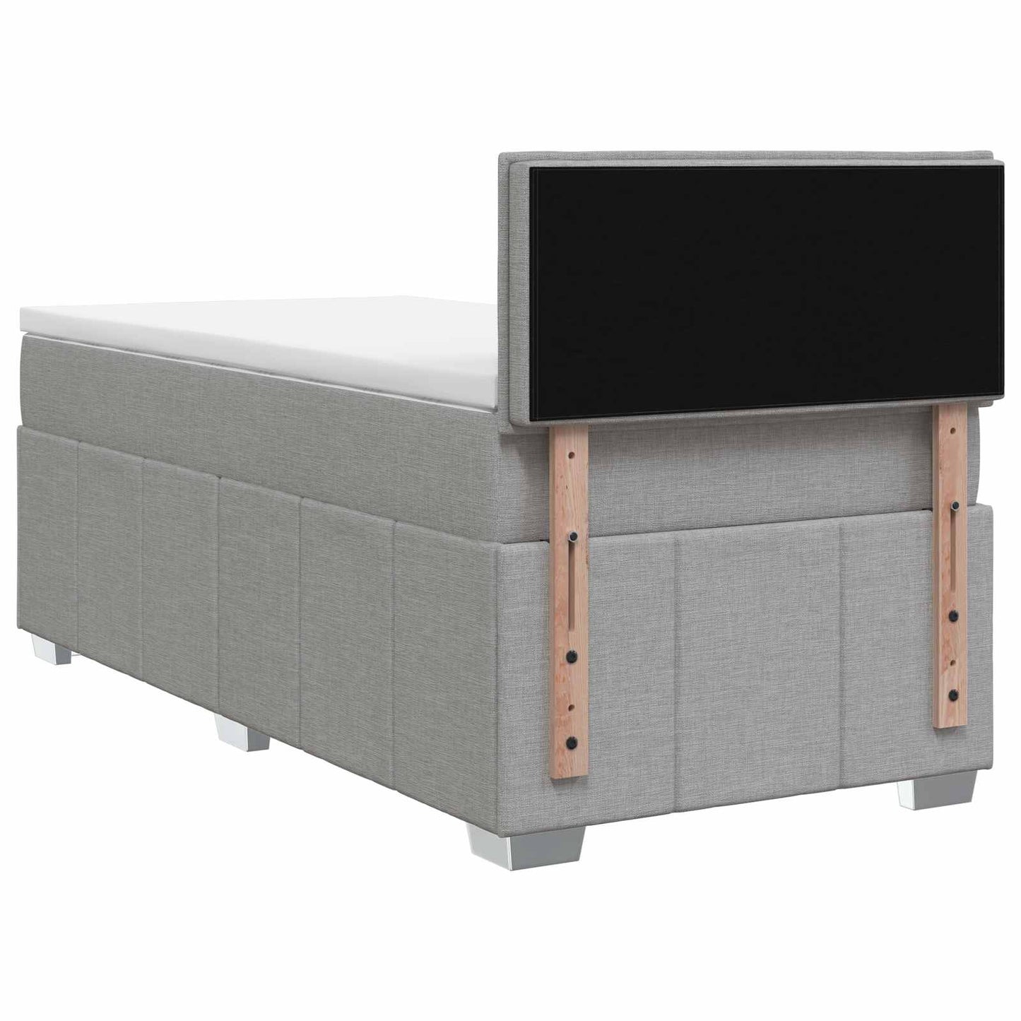 Boxspring ágy matraccal Világosszürke 80 x 200 cm Szövet