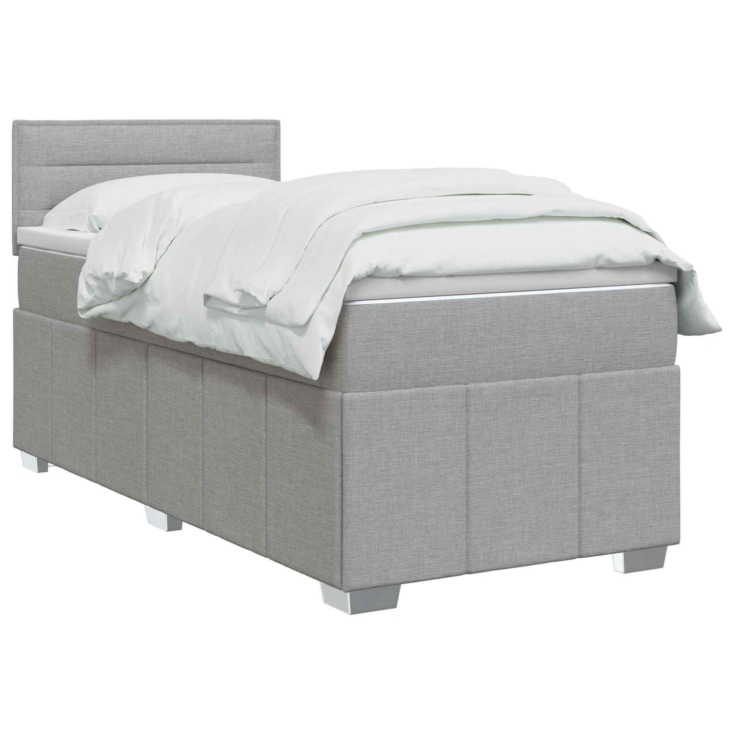Boxspring ágy matraccal Világosszürke 80 x 200 cm Szövet