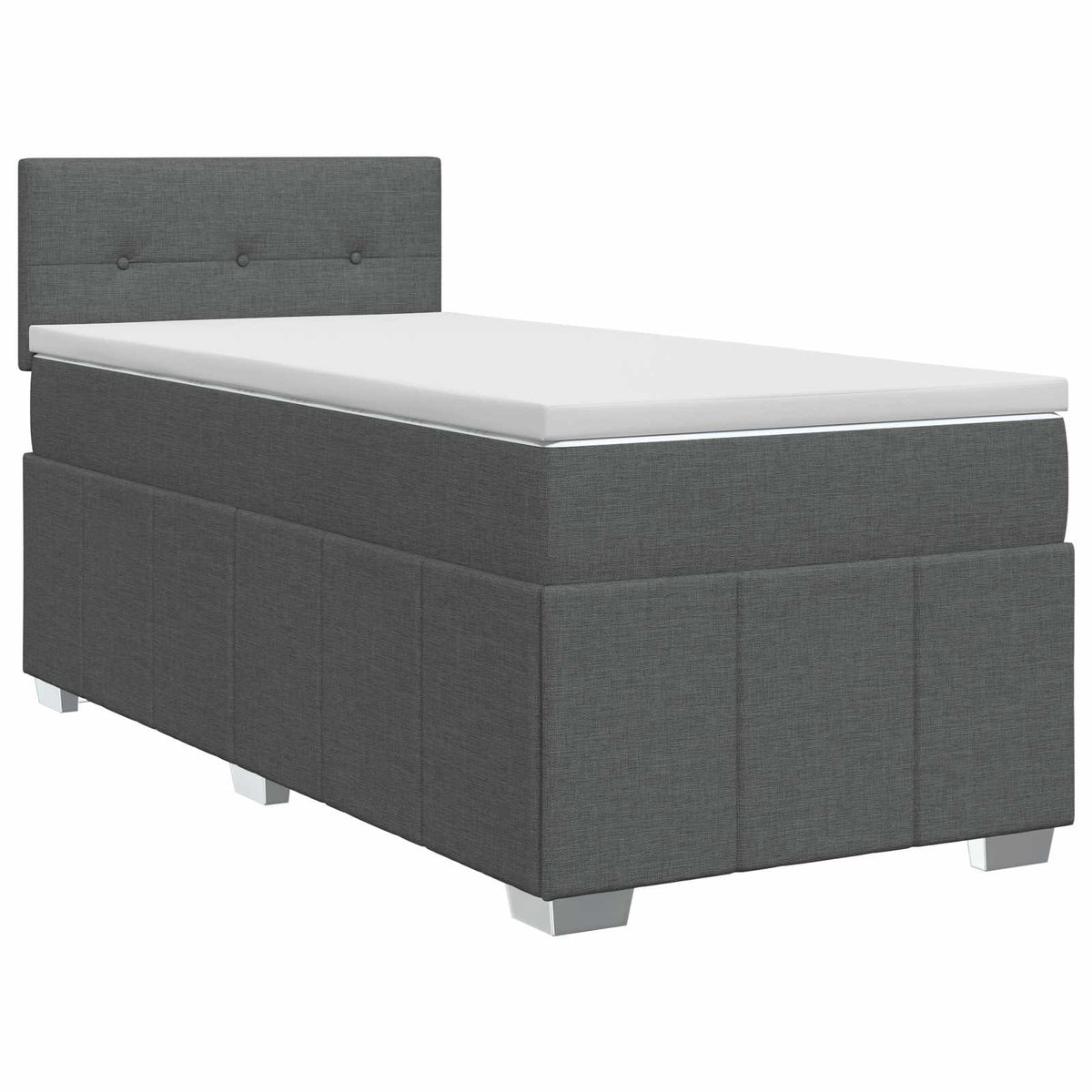 Boxspring ágy matraccal Sötétszürke 90 x 190 cm Szövet