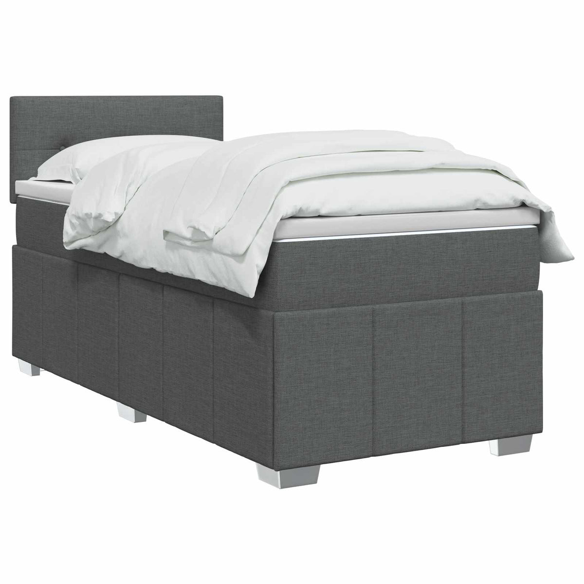 Boxspring ágy matraccal Sötétszürke 90 x 190 cm Szövet