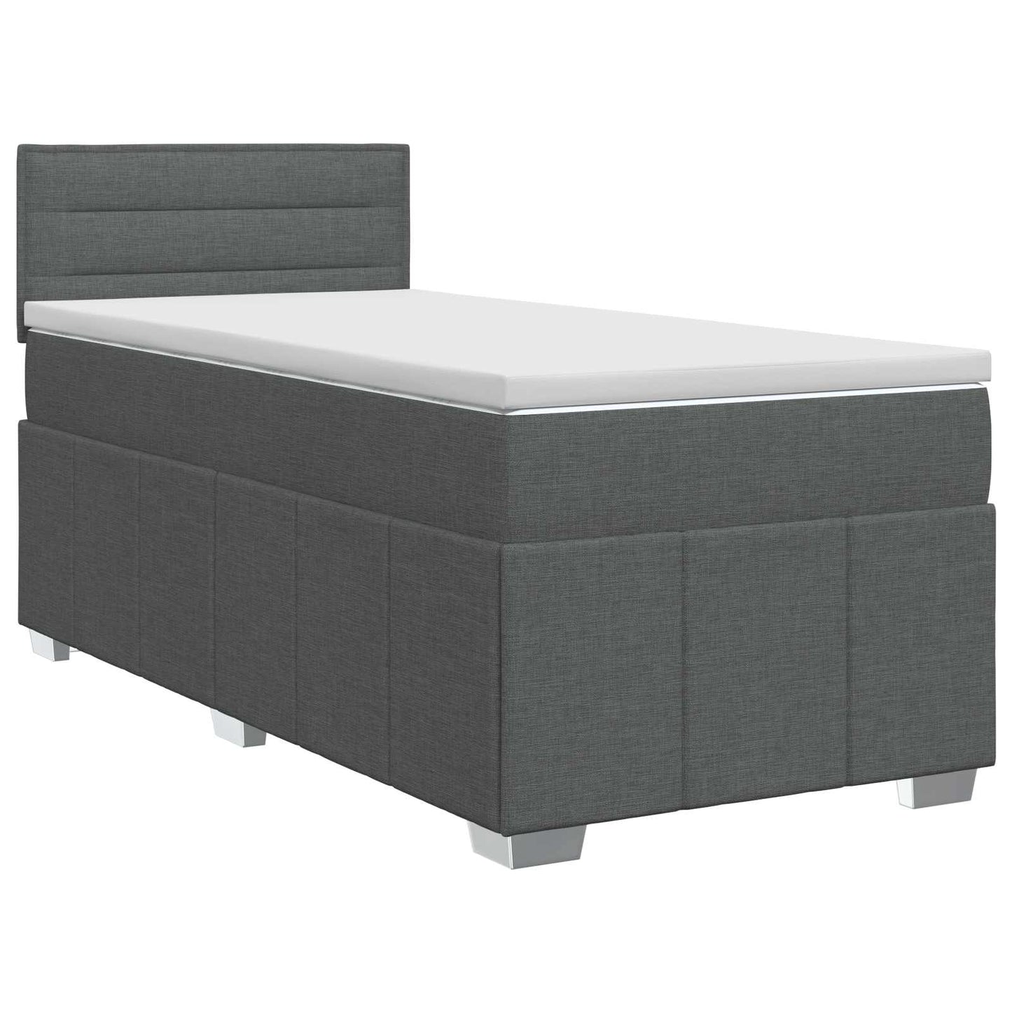 Boxspring ágy matraccal Sötétszürke 90 x 200 cm Szövet