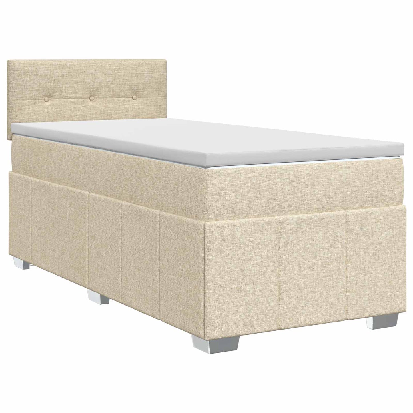 Boxspring ágy matraccal Krémszínű 90 x 200 cm Szövet
