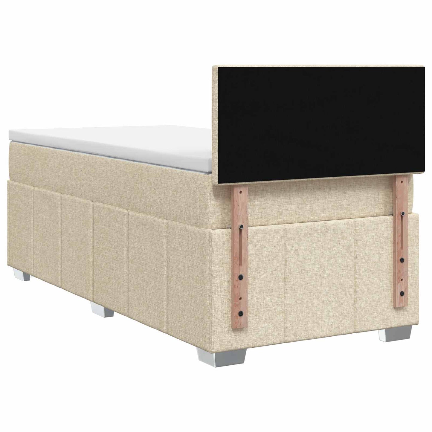 Boxspring ágy matraccal Krémszínű 90 x 200 cm Szövet