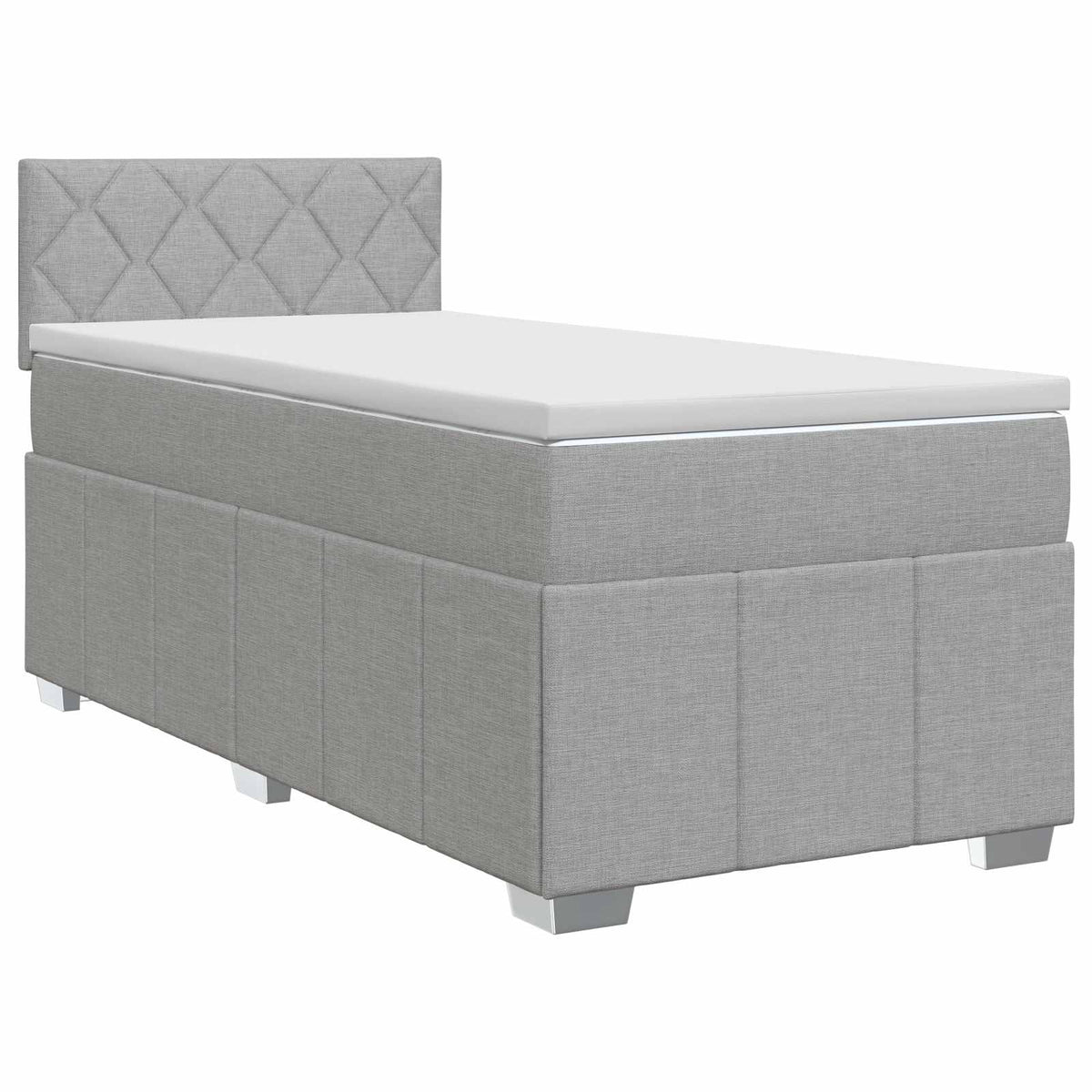 Boxspring ágy matraccal Világosszürke 90 x 200 cm Szövet