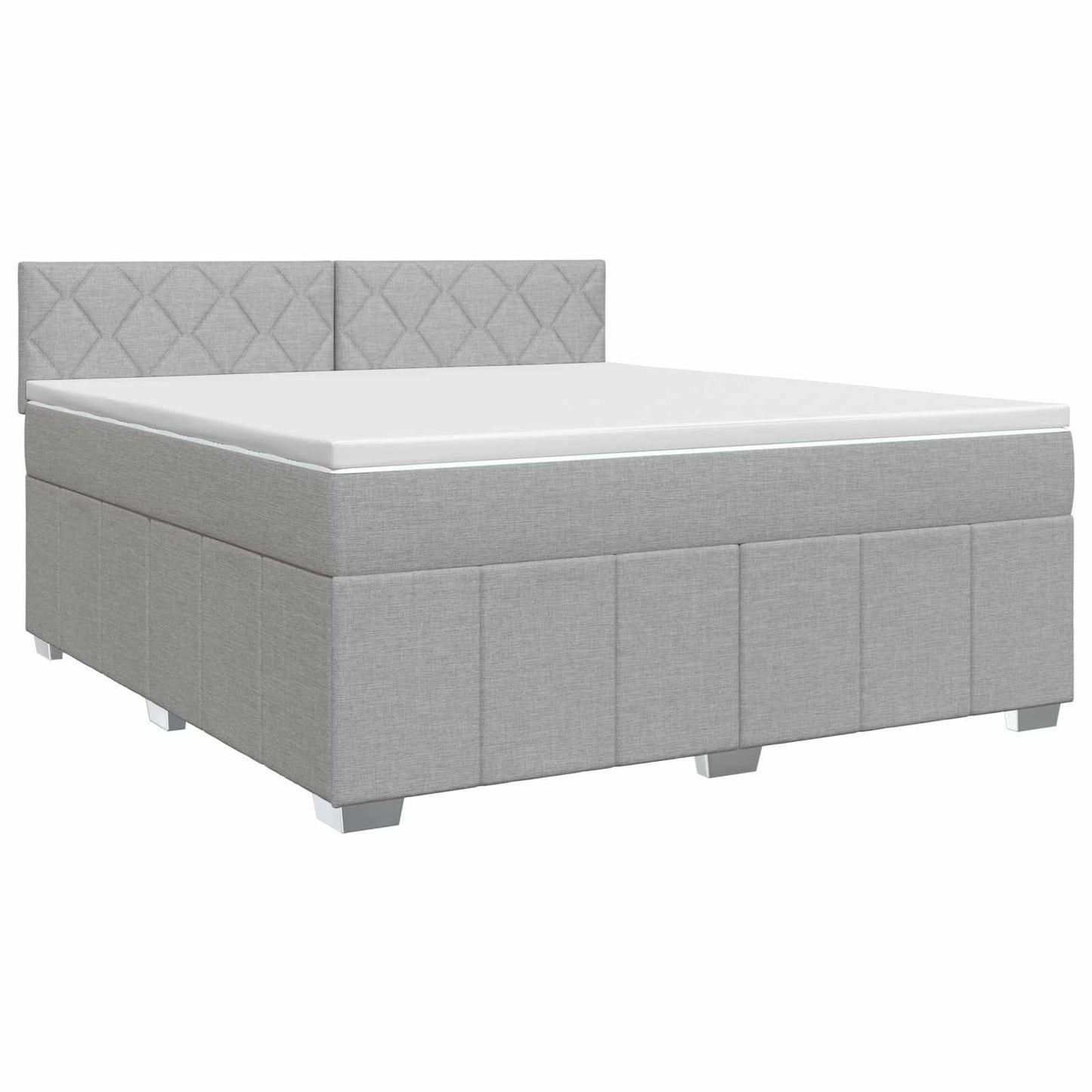 Boxspring ágy matraccal Világosszürke 140 x 190 cm Szövet