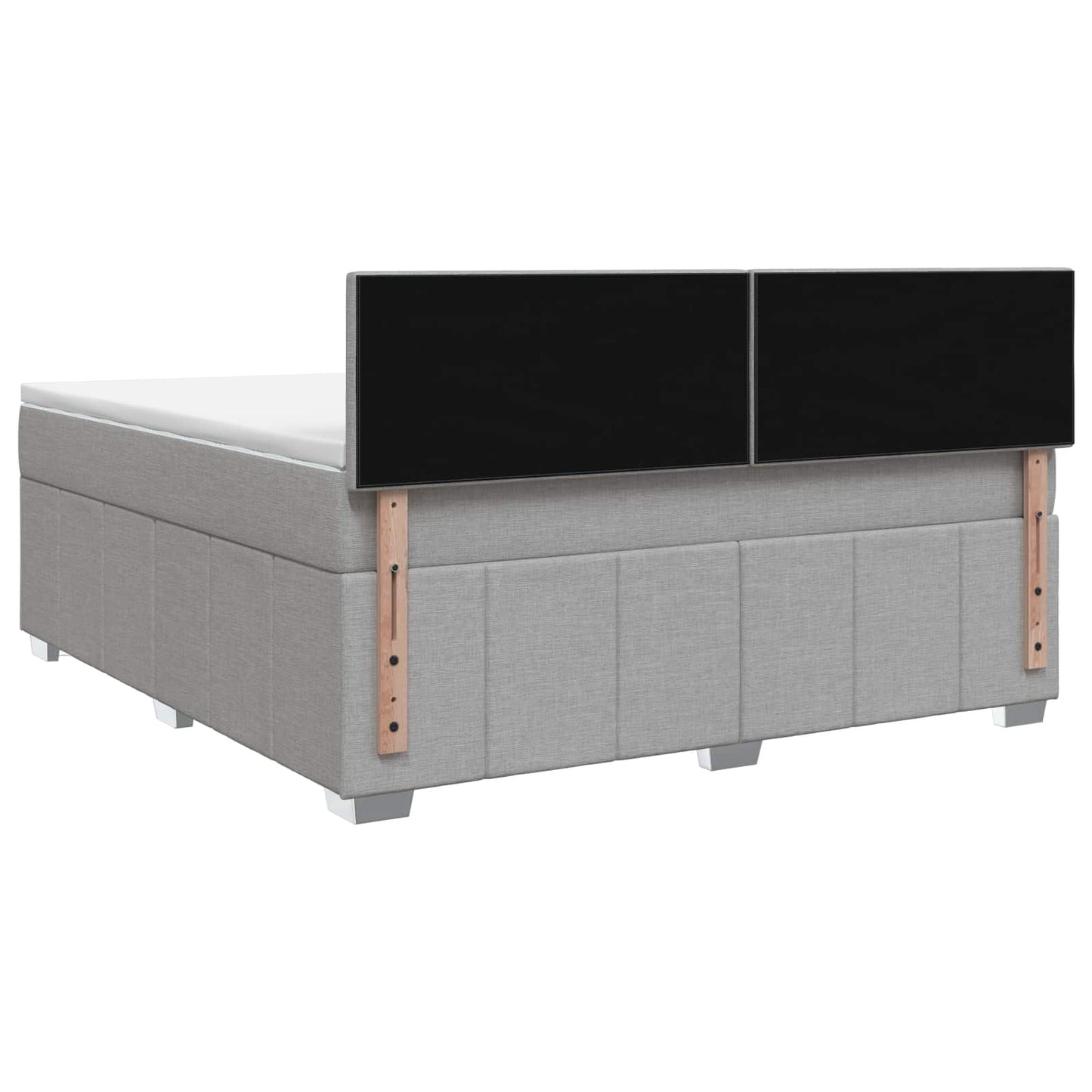 Boxspring ágy matraccal Világosszürke 140 x 190 cm Szövet