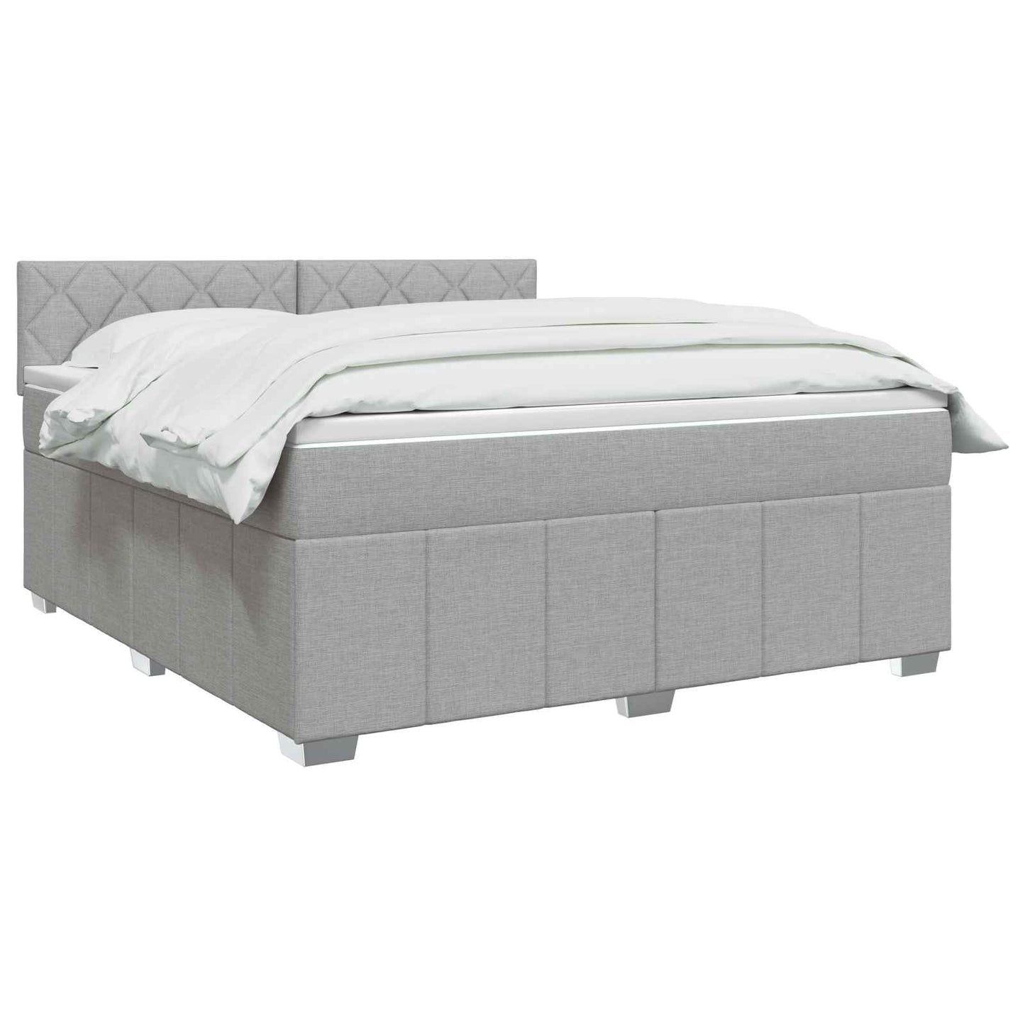 Boxspring ágy matraccal Világosszürke 140 x 190 cm Szövet