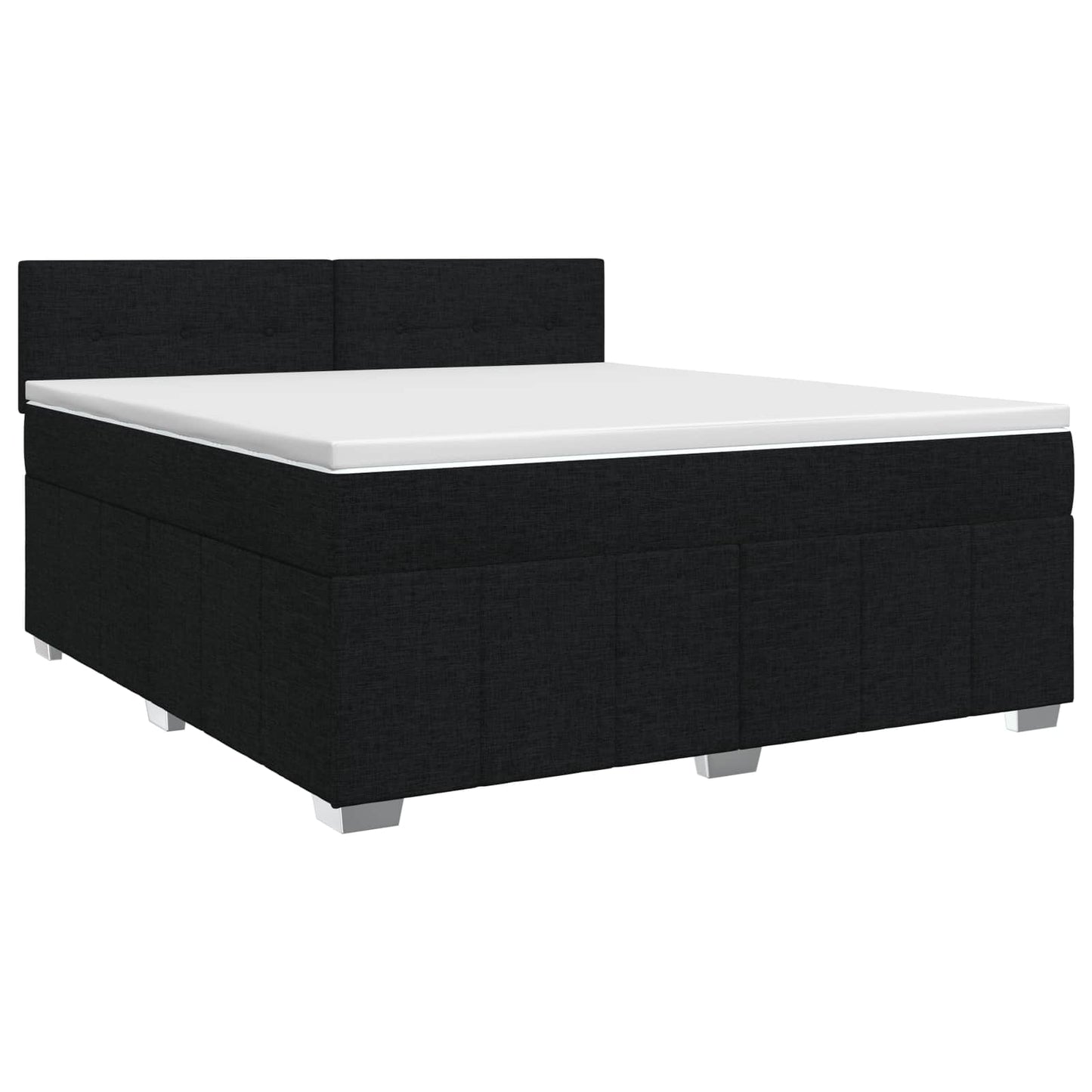 Boxspring ágy matraccal fejtámlával Fekete 140 x 200 cm Szövet