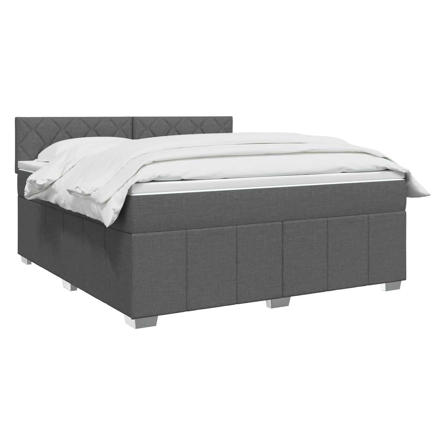 Boxspring ágy matraccal Sötétszürke 160 x 200 cm Szövet