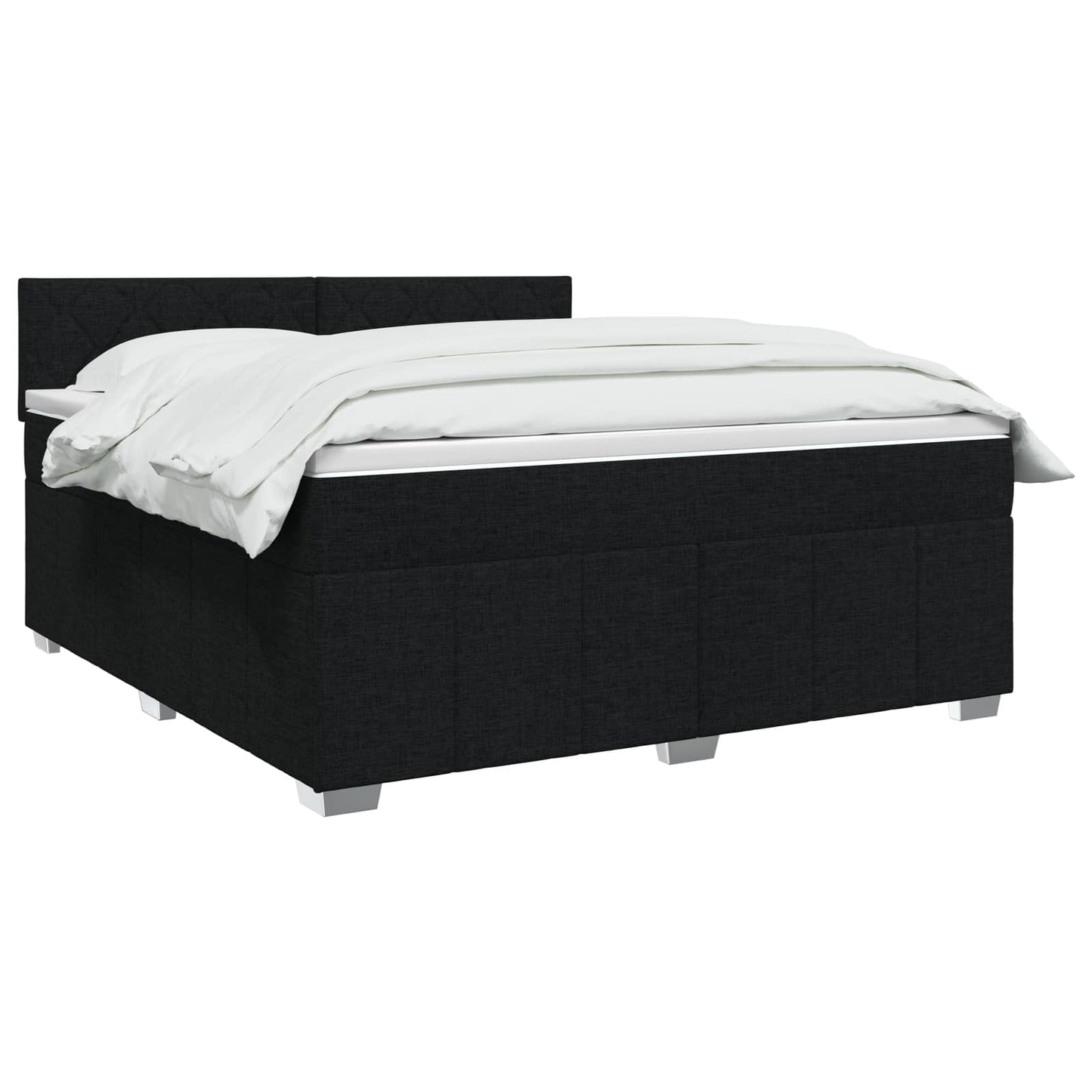 Boxspring ágy matraccal fejtámlával Fekete 180 x 200 cm Szövet