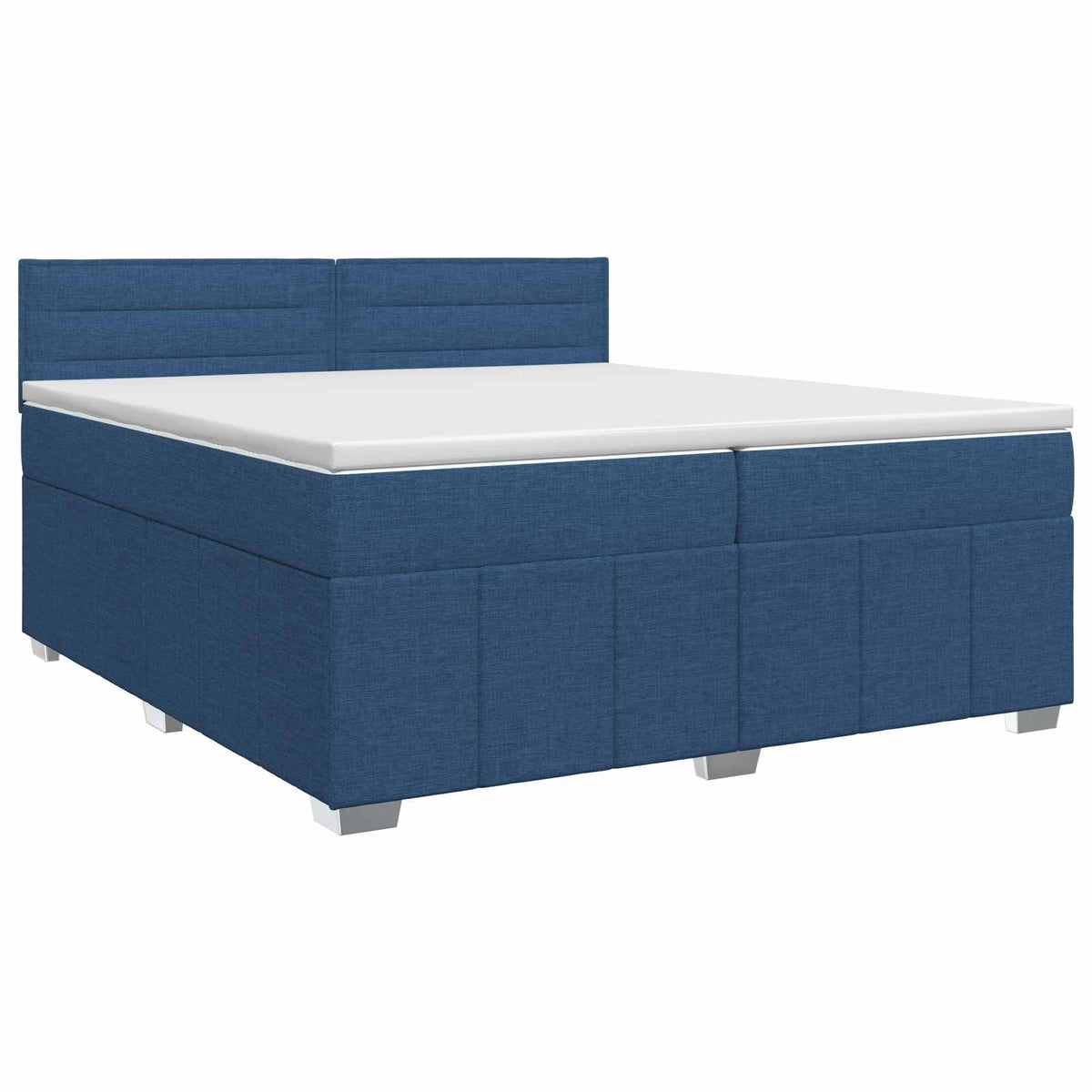 Boxspring ágy matraccal fejtámlával Kék 200 x 200 cm Szövet