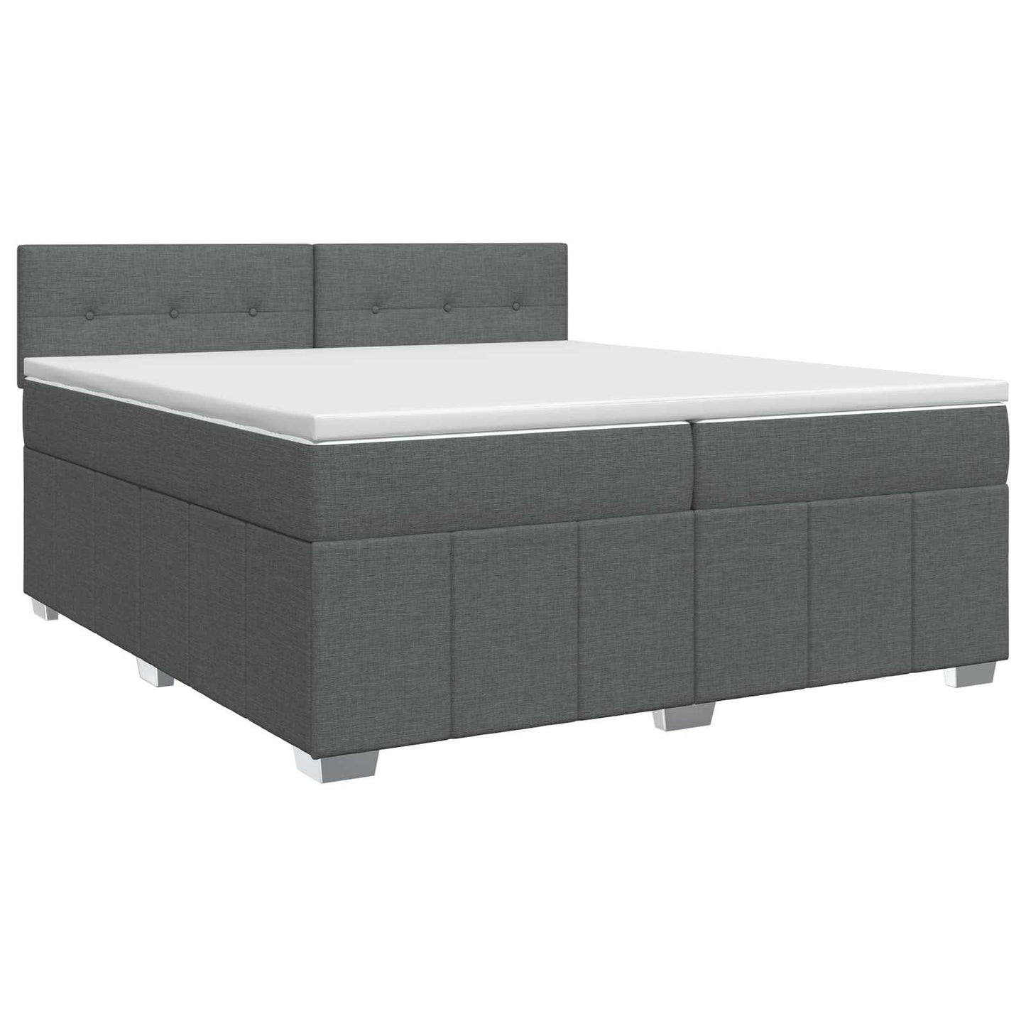 Boxspring ágy matraccal Sötétszürke 200 x 200 cm Szövet