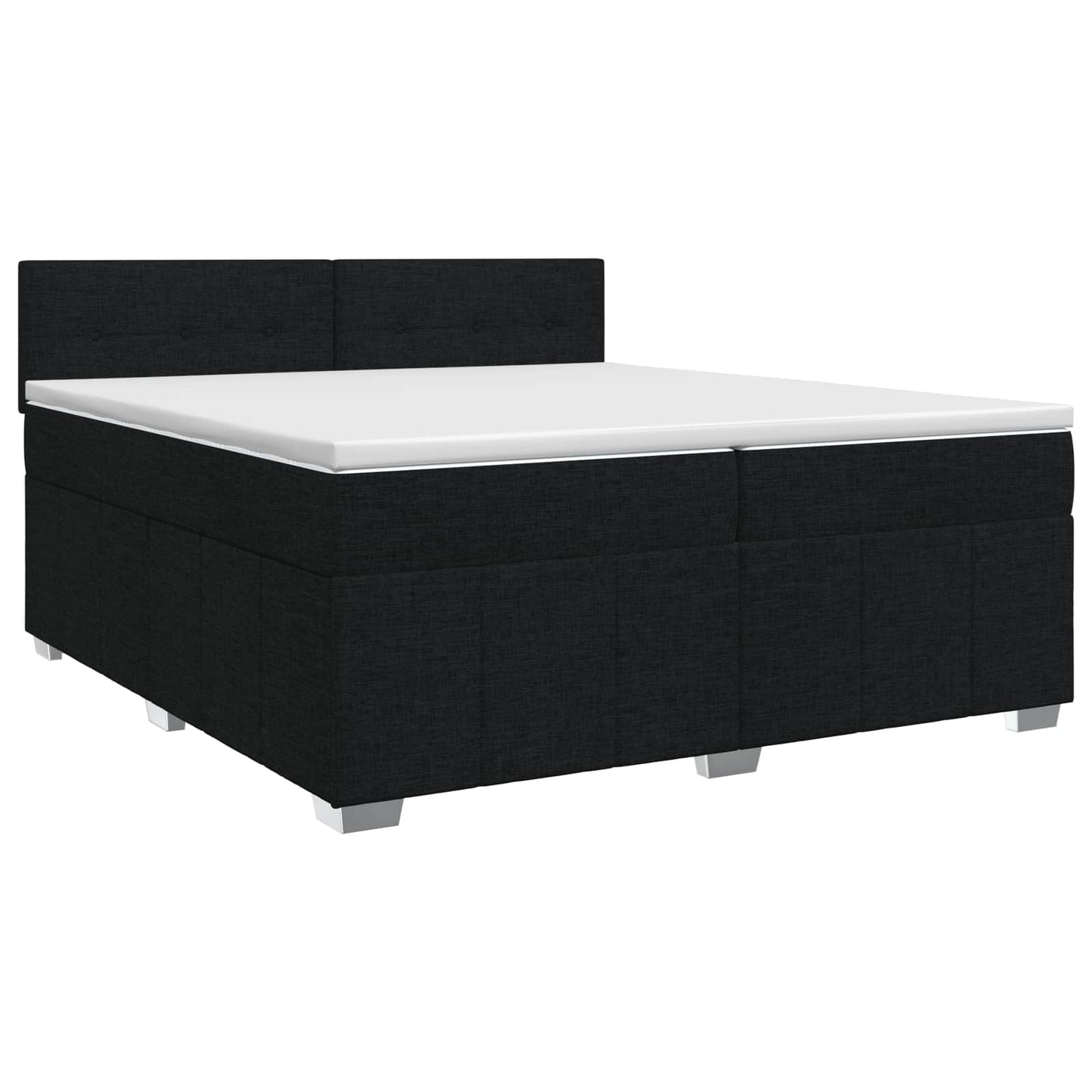 Boxspring ágy matraccal fejtámlával Fekete 200 x 200 cm Szövet