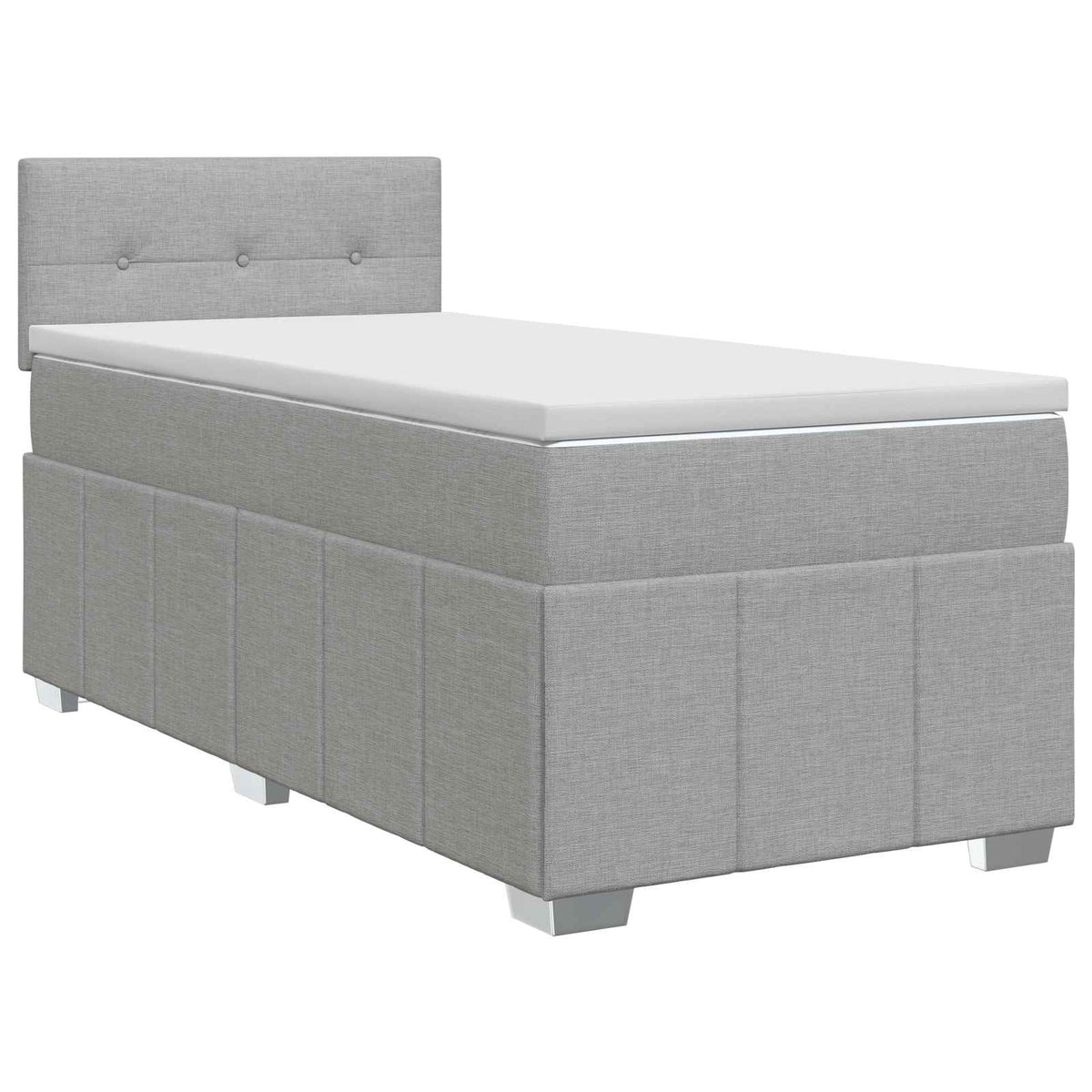 Boxspring ágy matraccal Világosszürke 90 x 190 cm Szövet