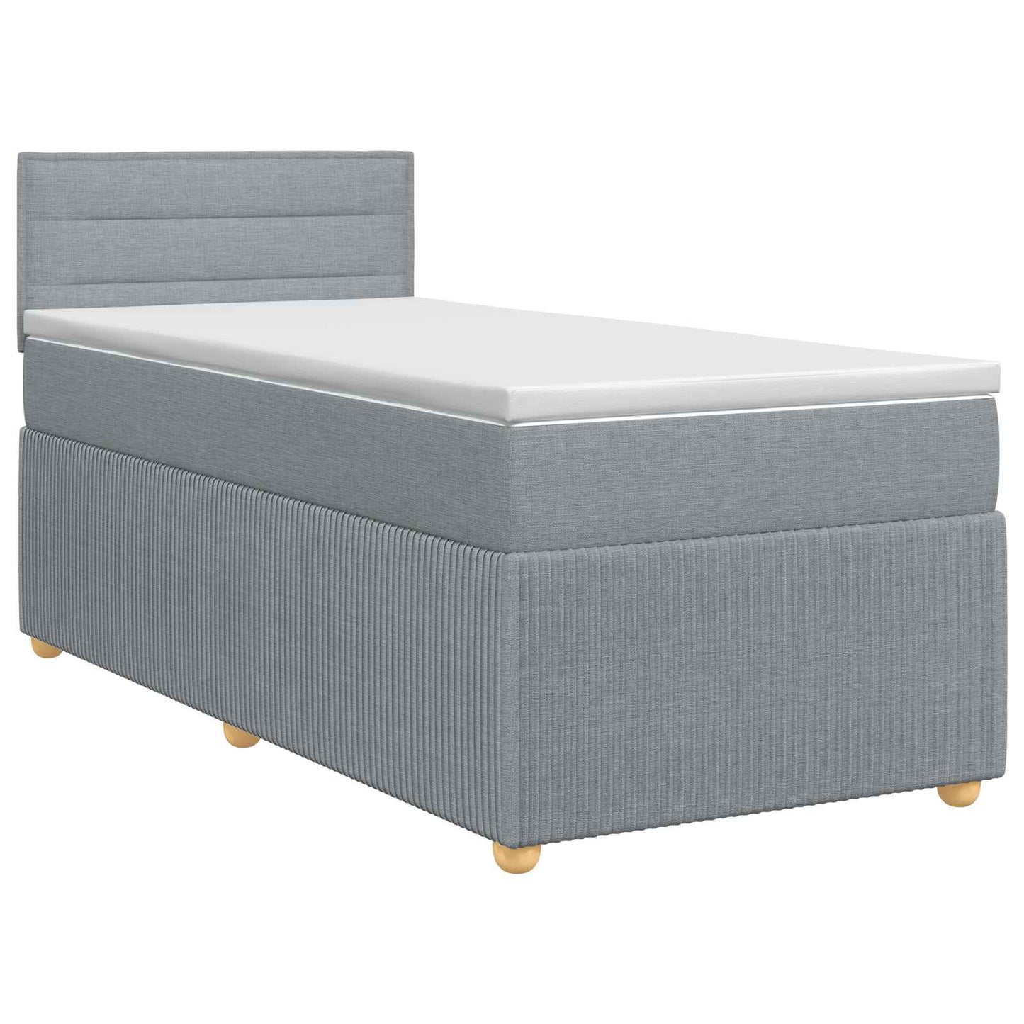 Boxspring ágy matraccal Világosszürke 80 x 200 cm Szövet