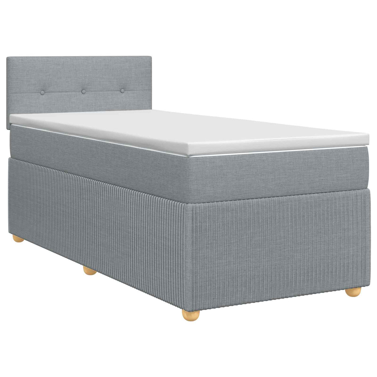 Boxspring ágy matraccal Világosszürke 90 x 200 cm Szövet