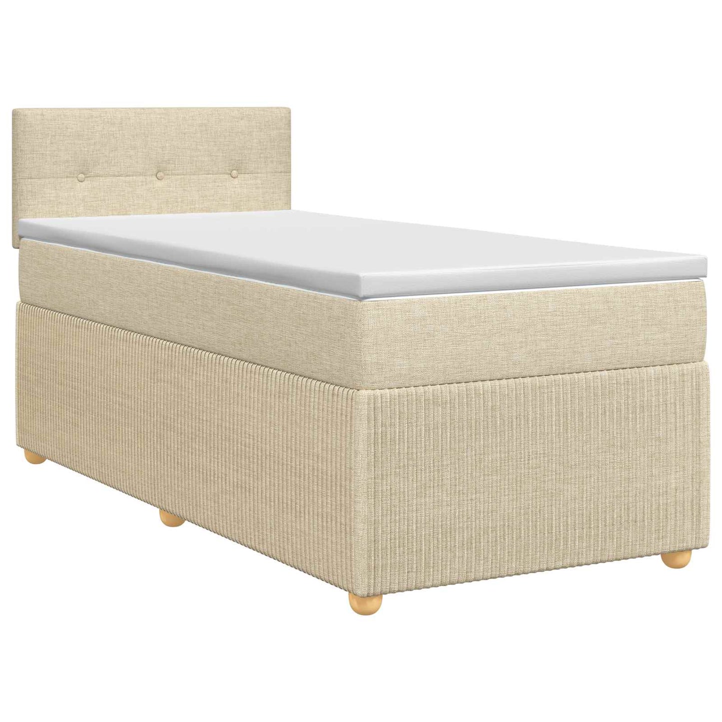 Boxspring ágy matraccal Krémszínű 90 x 200 cm Szövet