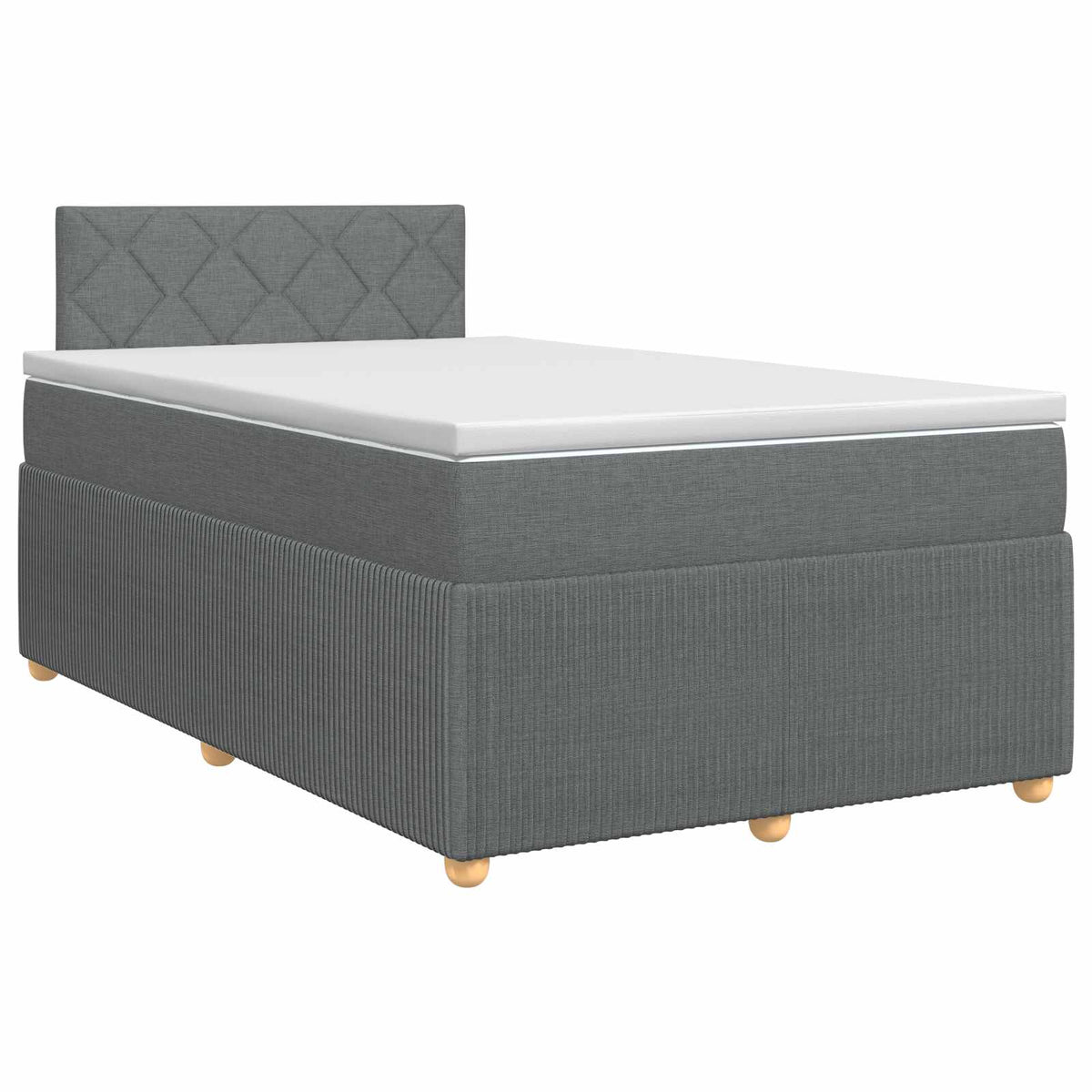 Boxspring ágy matraccal Sötétszürke 120 x 190 cm Szövet