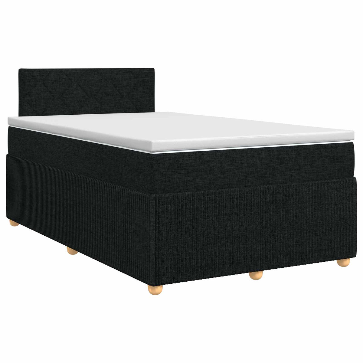 Boxspring ágy matraccal fejtámlával Fekete 120 x 190 cm Szövet