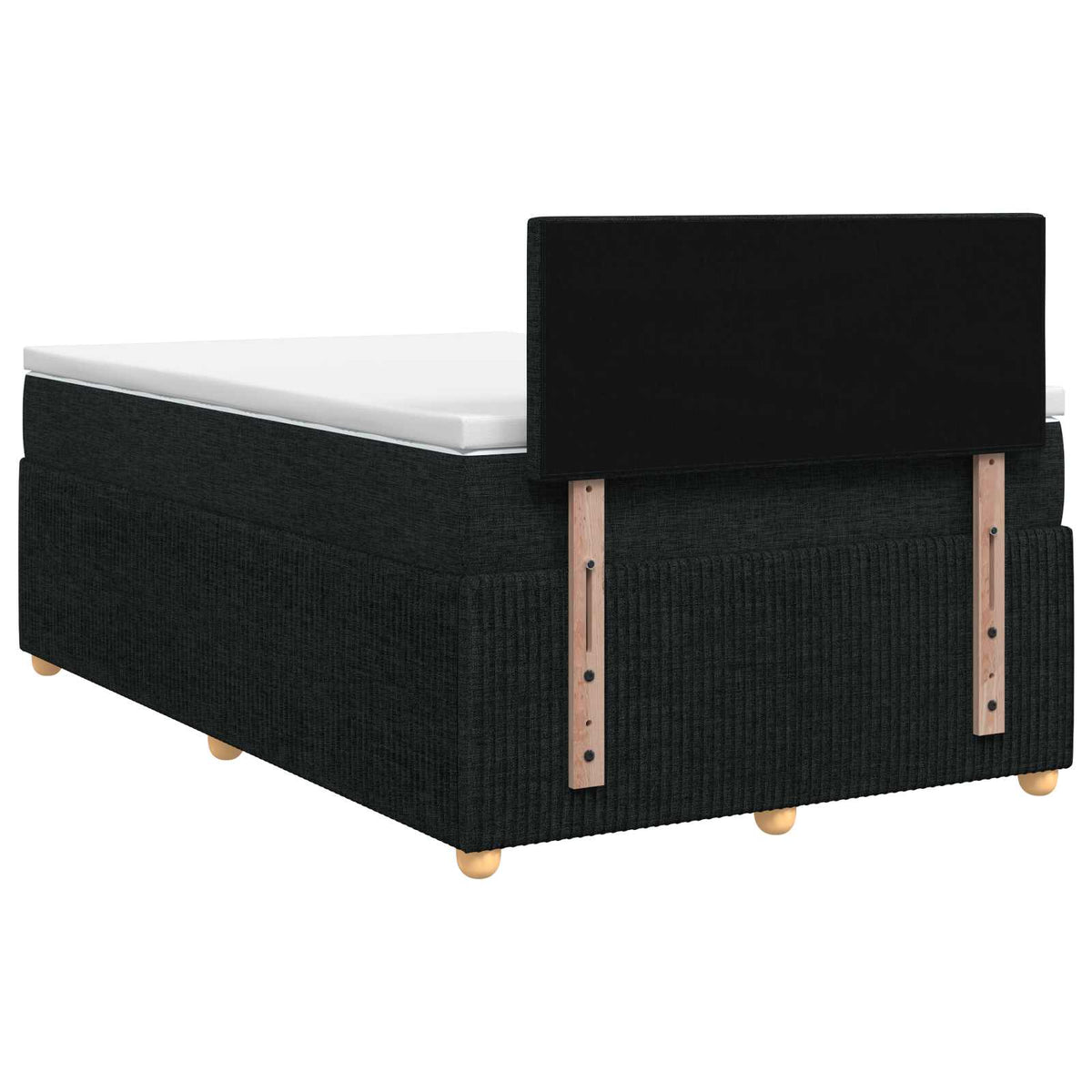Boxspring ágy matraccal fejtámlával Fekete 120 x 190 cm Szövet