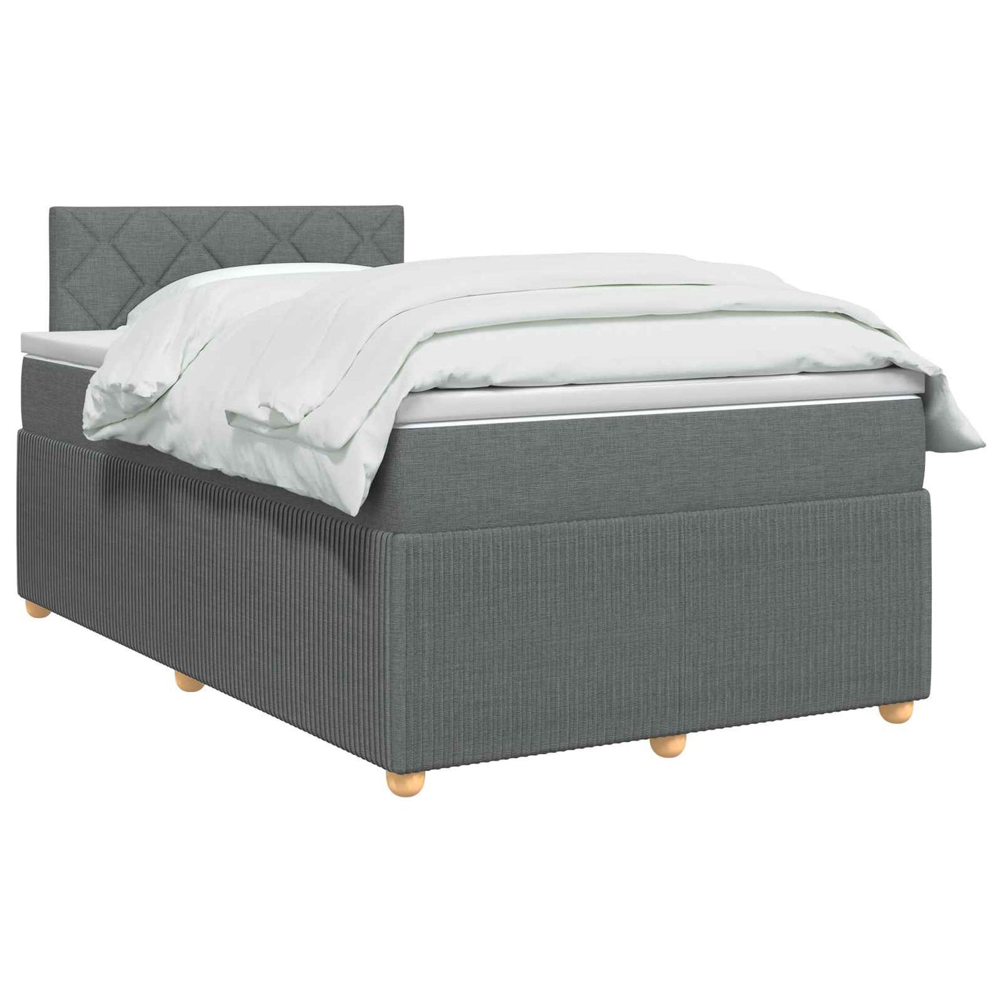 Boxspring ágy matraccal Sötétszürke 120 x 200 cm Szövet