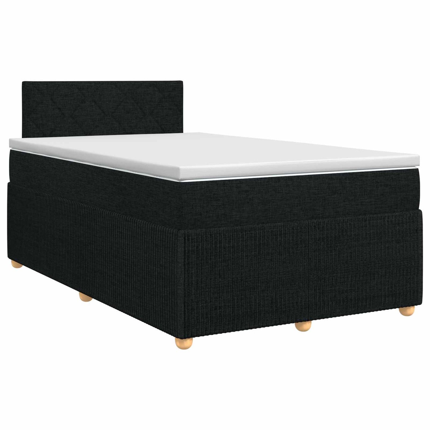Boxspring ágy matraccal fejtámlával Fekete 120 x 200 cm Szövet