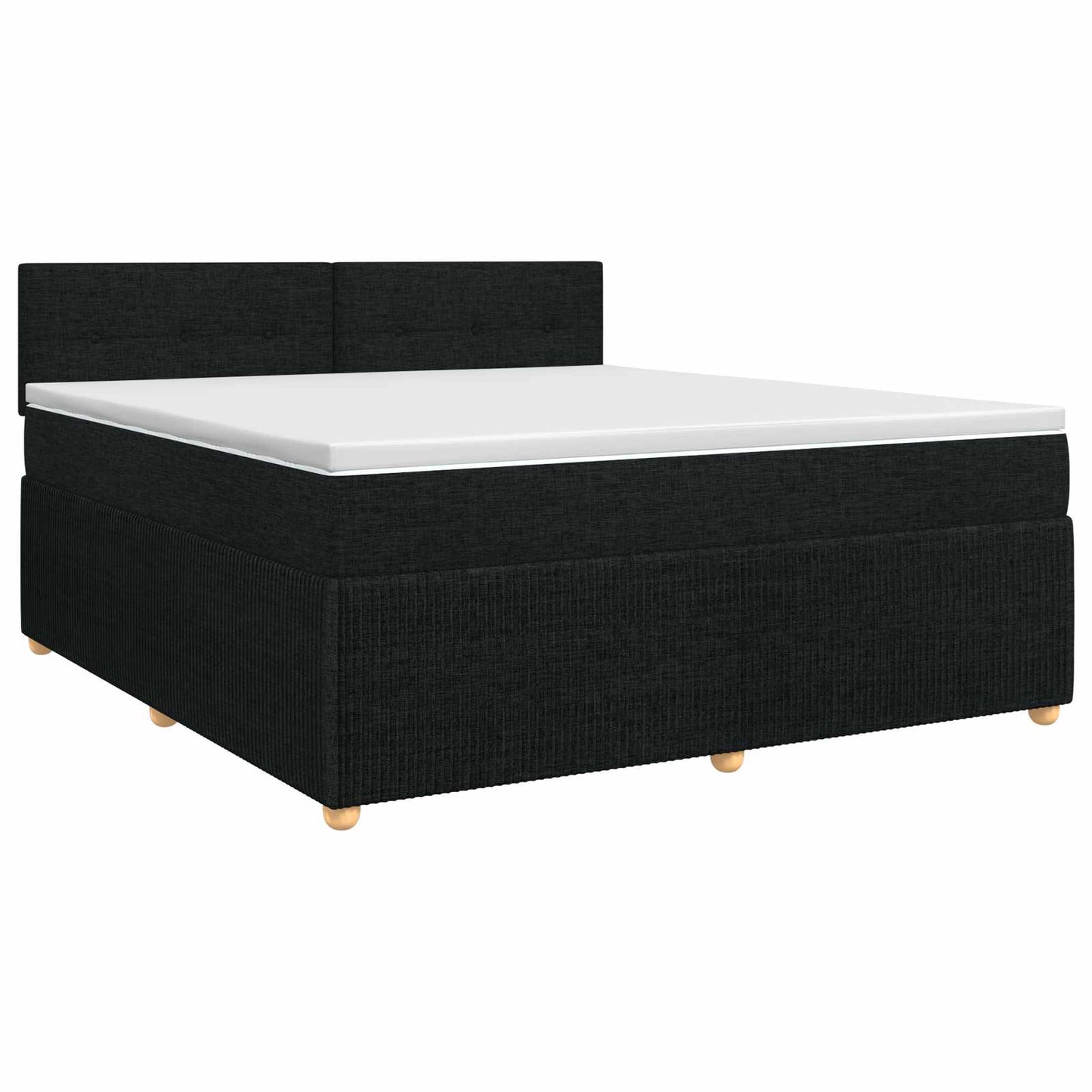 Boxspring ágy matraccal fejtámlával Fekete 140 x 190 cm Szövet
