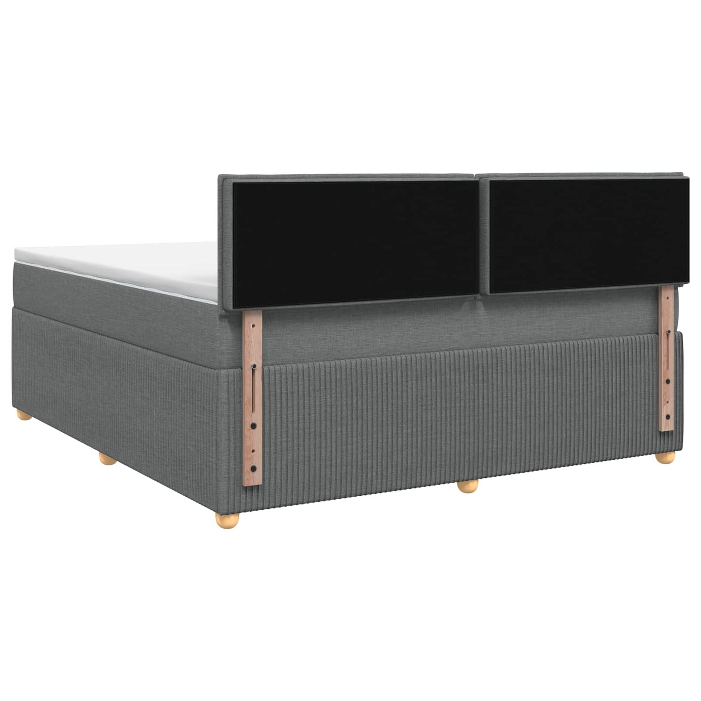 Boxspring ágy matraccal Sötétszürke 160 x 200 cm Szövet