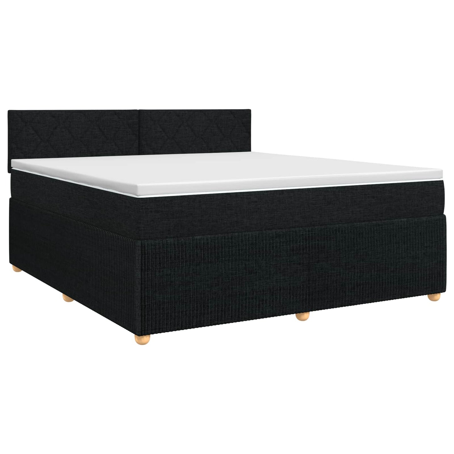 Boxspring ágy matraccal fejtámlával Fekete 180 x 200 cm Szövet