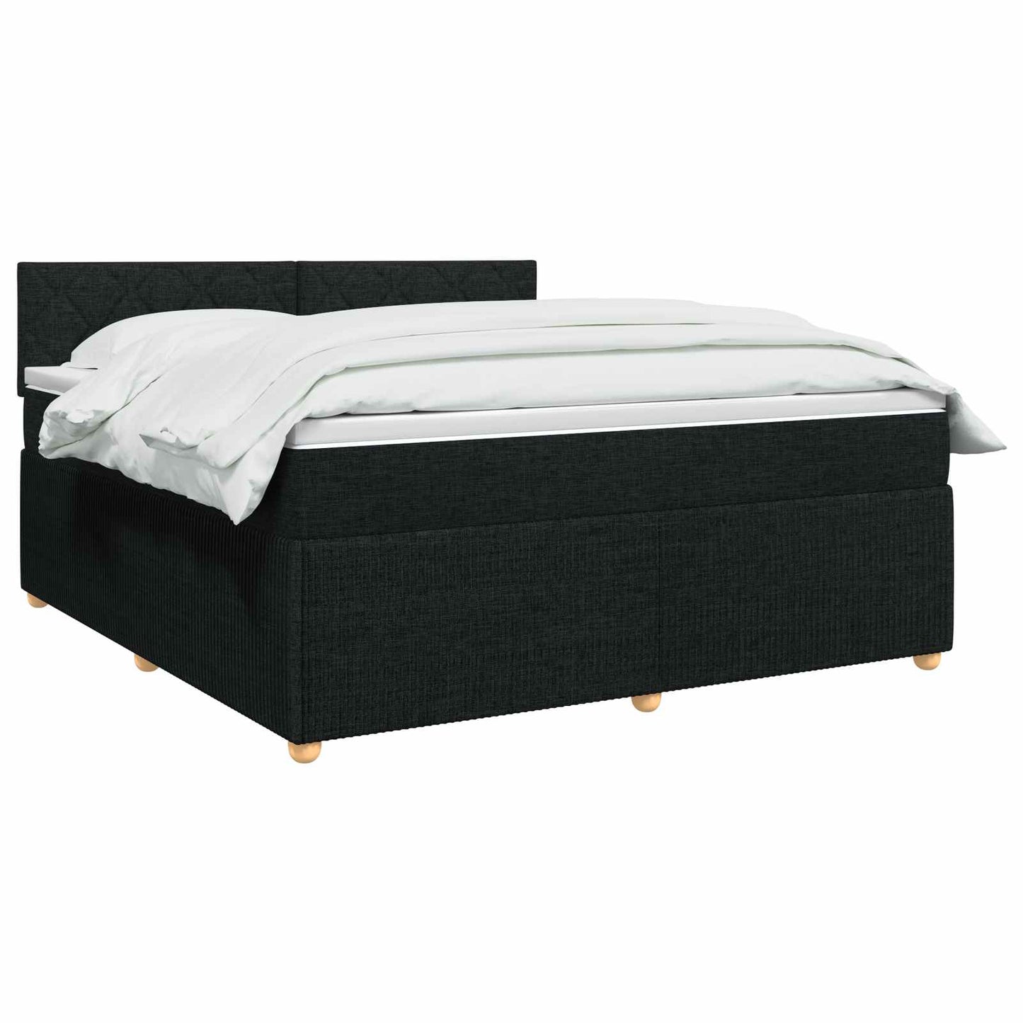 Boxspring ágy matraccal fejtámlával Fekete 180 x 200 cm Szövet