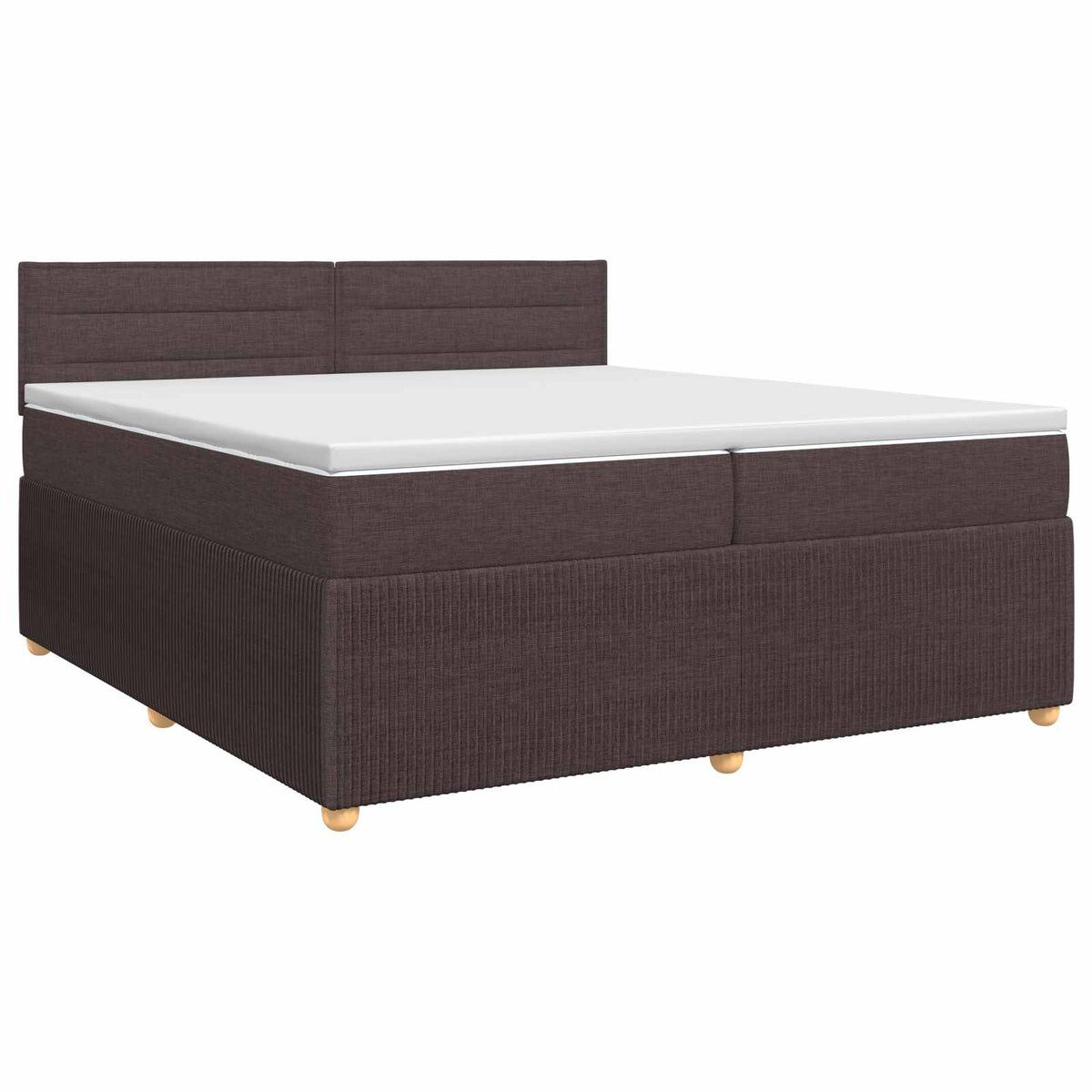 Boxspring ágy matraccal Sötét Barna 200 x 200 cm Szövet