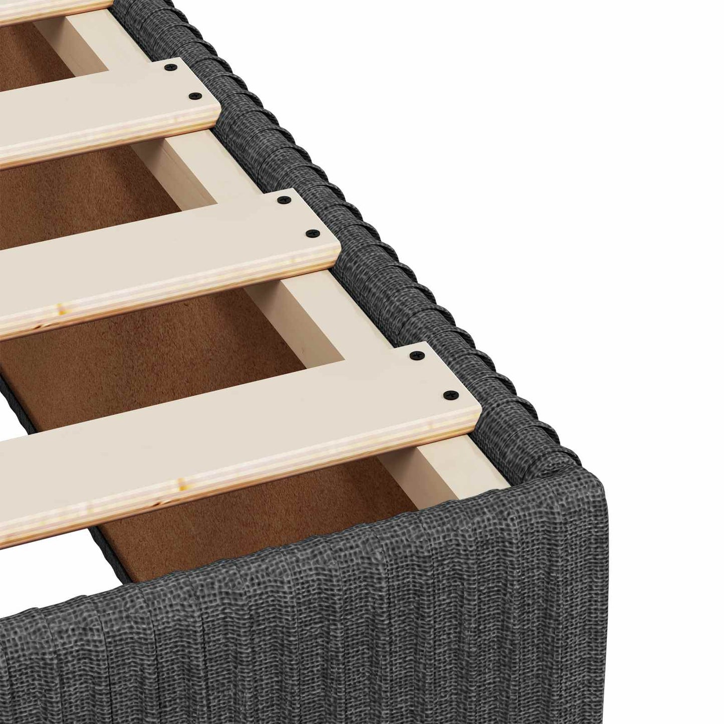 Boxspring ágy matraccal Sötétszürke 200 x 200 cm Szövet