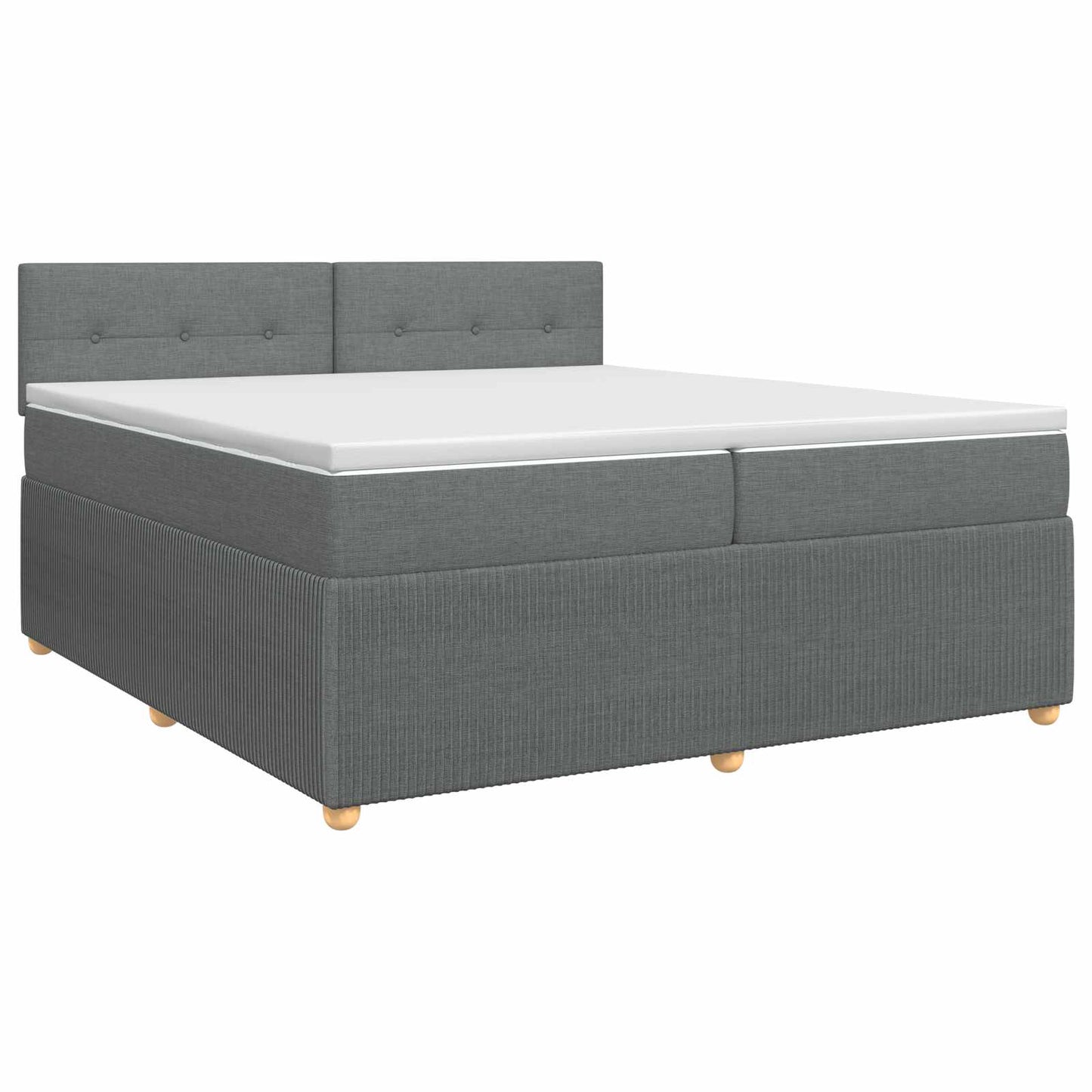 Boxspring ágy matraccal Sötétszürke 200 x 200 cm Szövet