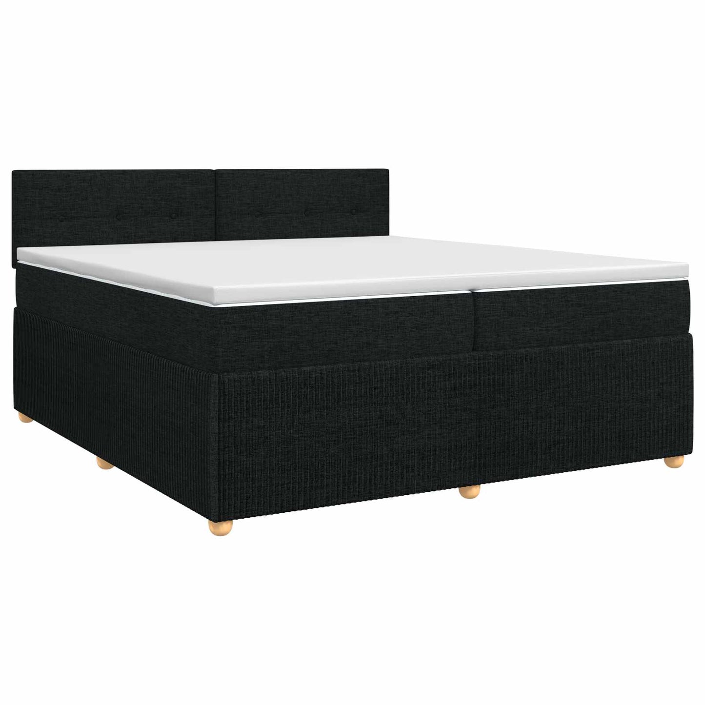 Boxspring ágy matraccal fejtámlával Fekete 200 x 200 cm Szövet