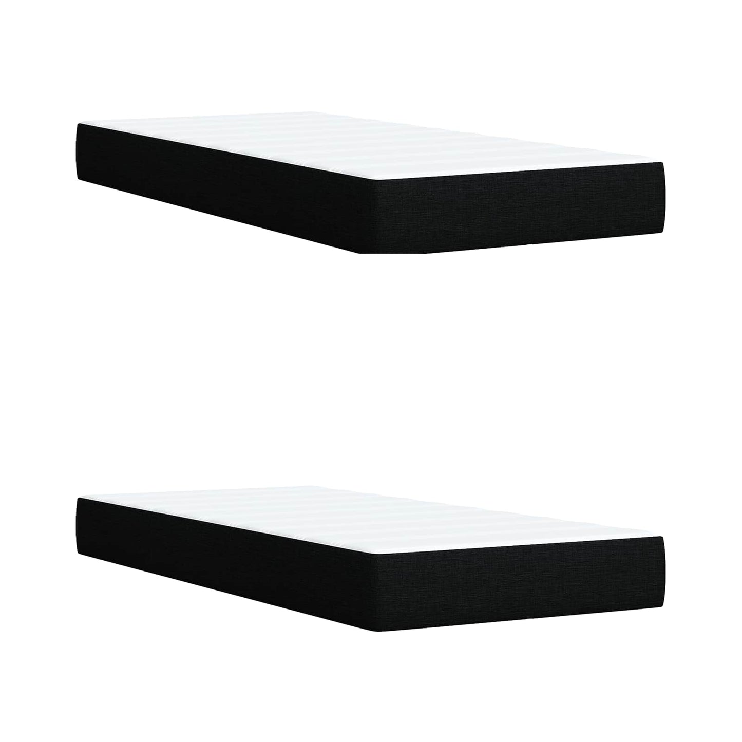 Boxspring ágy matraccal fejtámlával Fekete 200 x 200 cm Szövet