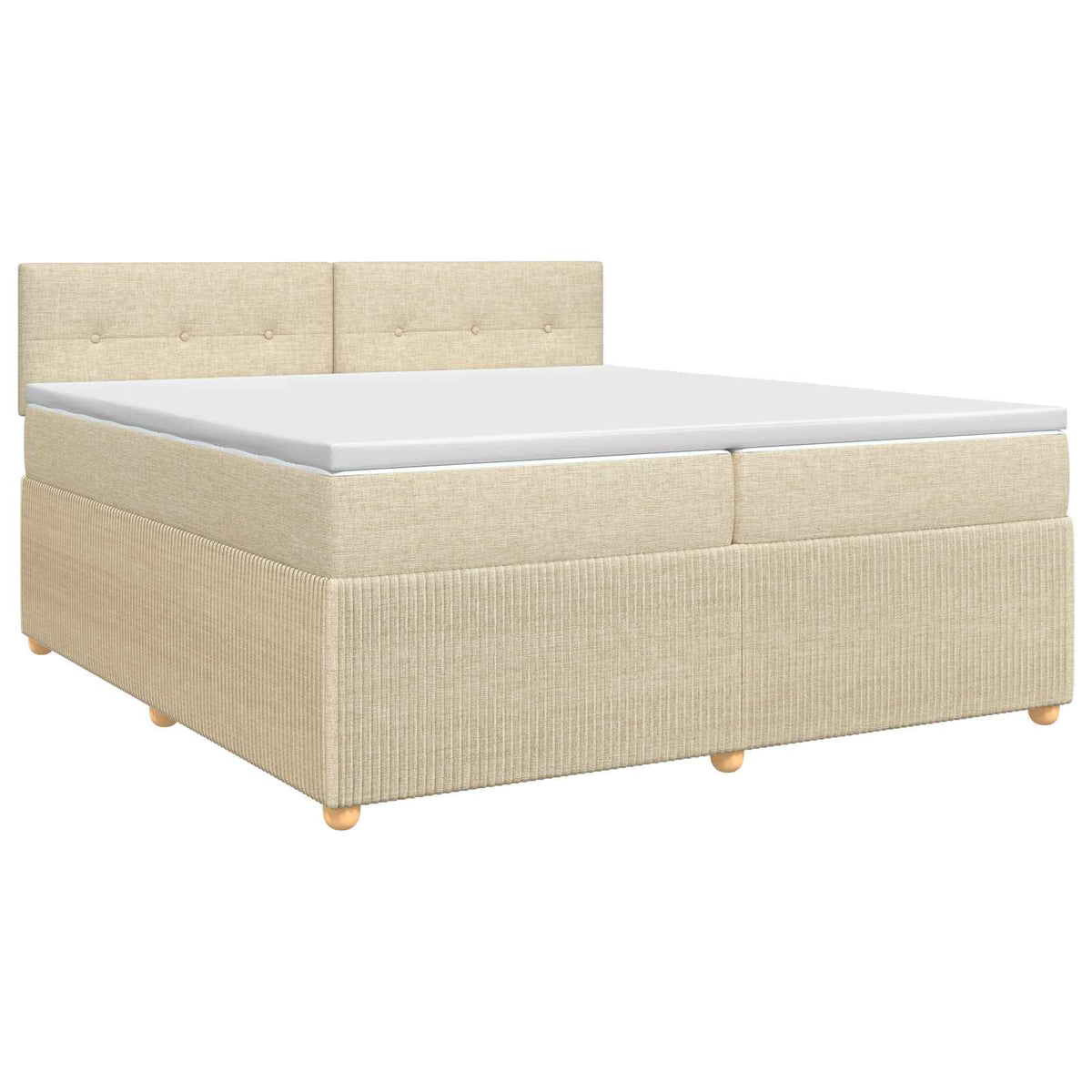 Boxspring ágy matraccal Krémszínű 200 x 200 cm Szövet