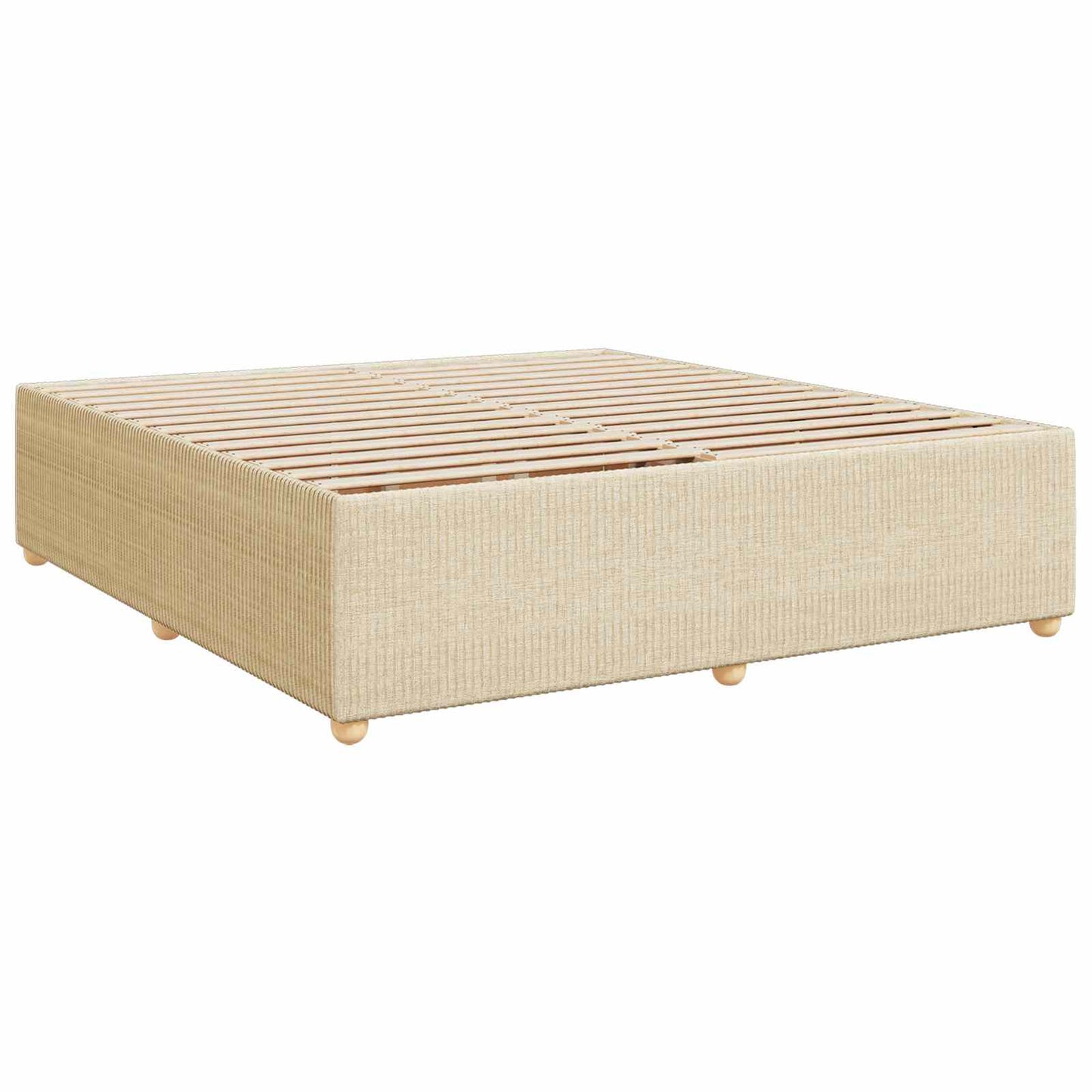 Boxspring ágy matraccal Krémszínű 200 x 200 cm Szövet