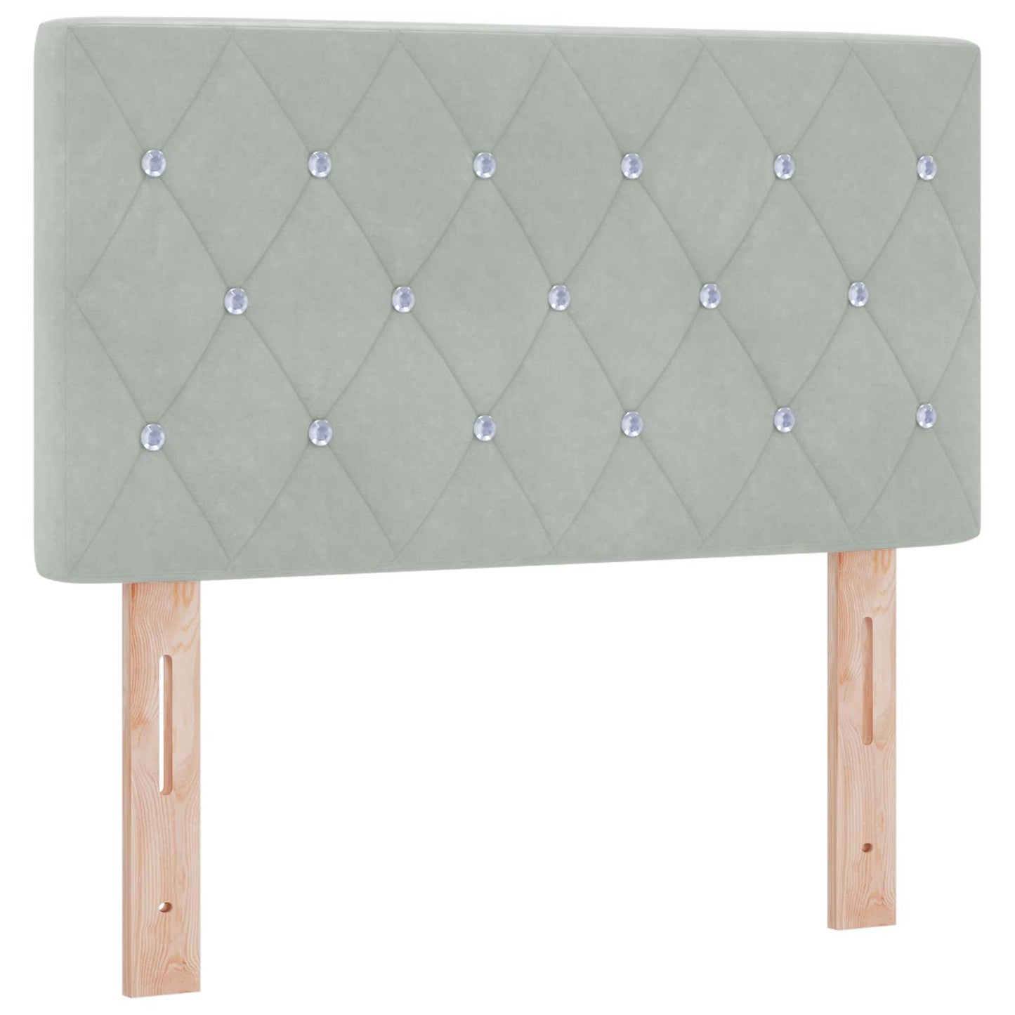 Boxspring ágy matraccal Világosszürke 80 x 200 cm Bársony