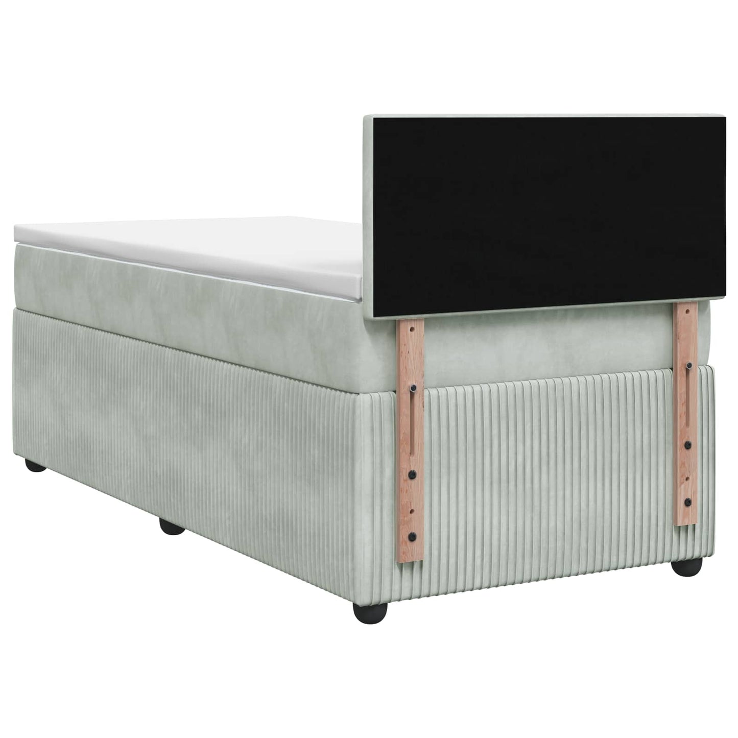 Boxspring ágy matraccal Világosszürke 80 x 200 cm Bársony