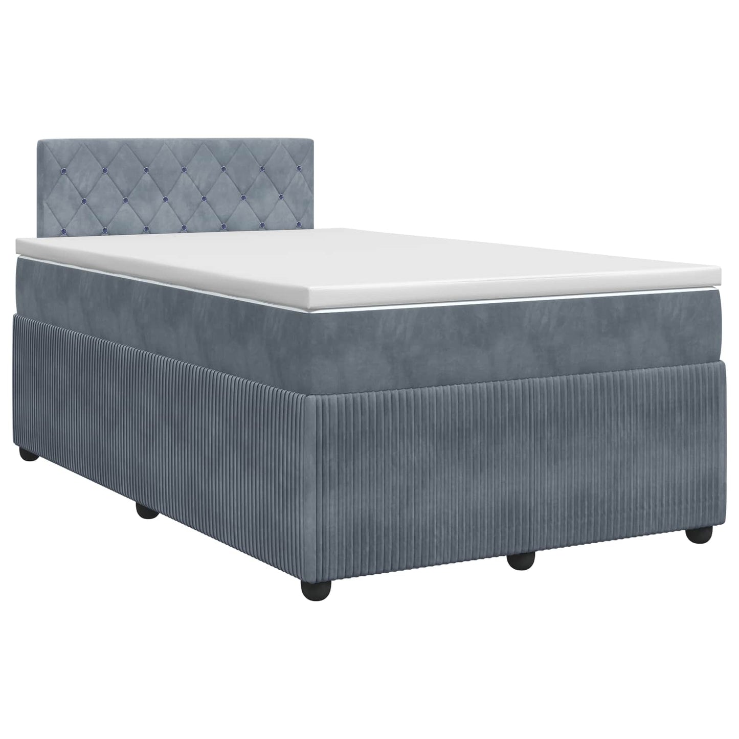 Boxspring ágy matraccal Sötétszürke 120 x 190 cm Bársony