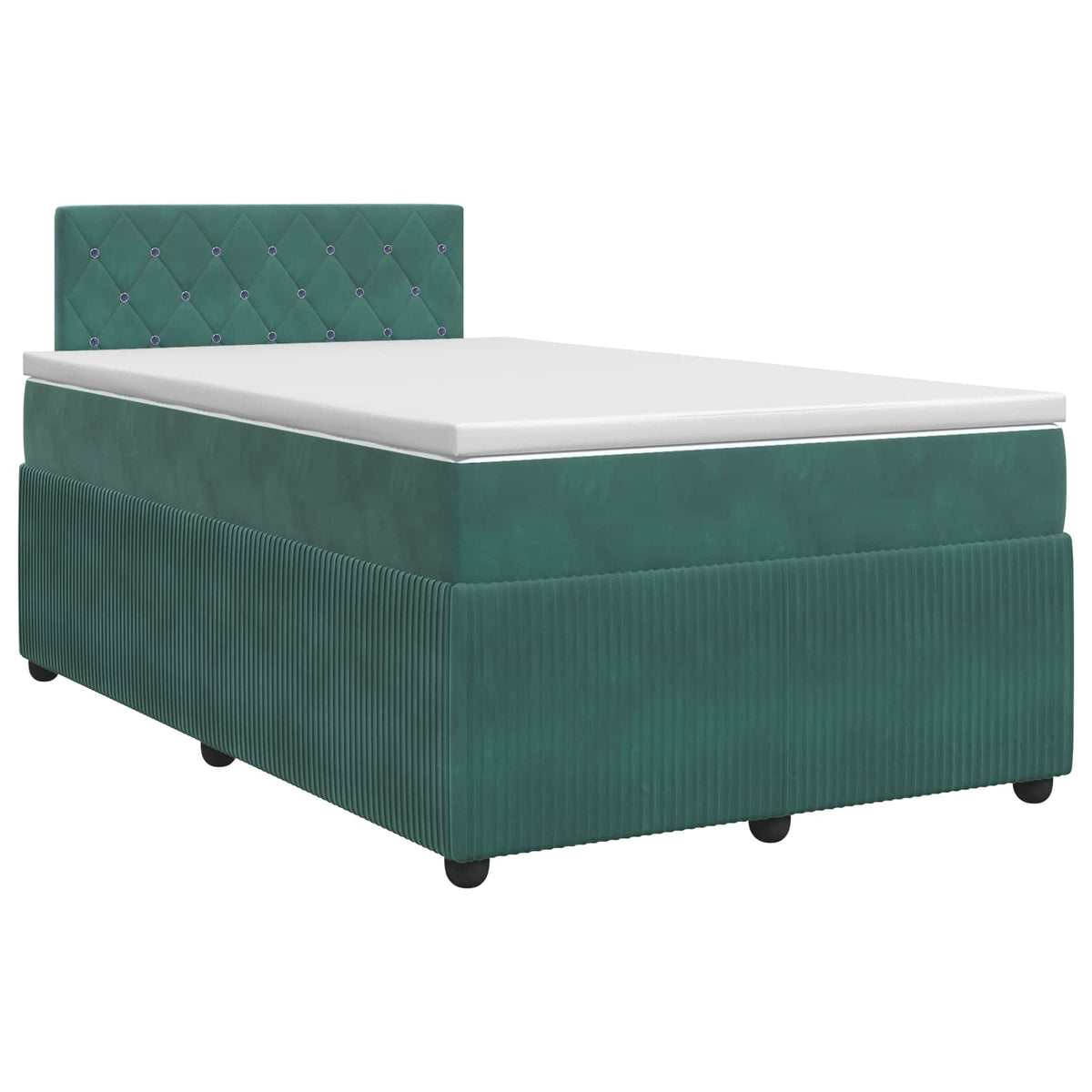 Boxspring ágy matraccal Sötétzöld 120 x 190 cm Bársony