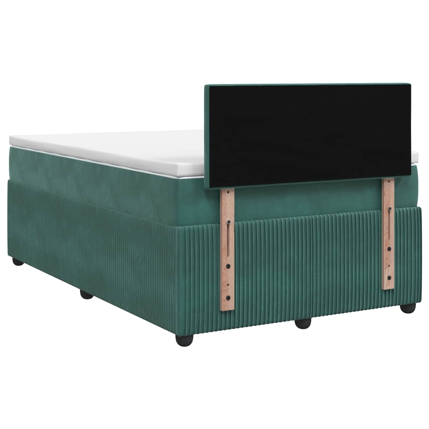 Boxspring ágy matraccal Sötétzöld 120 x 190 cm Bársony