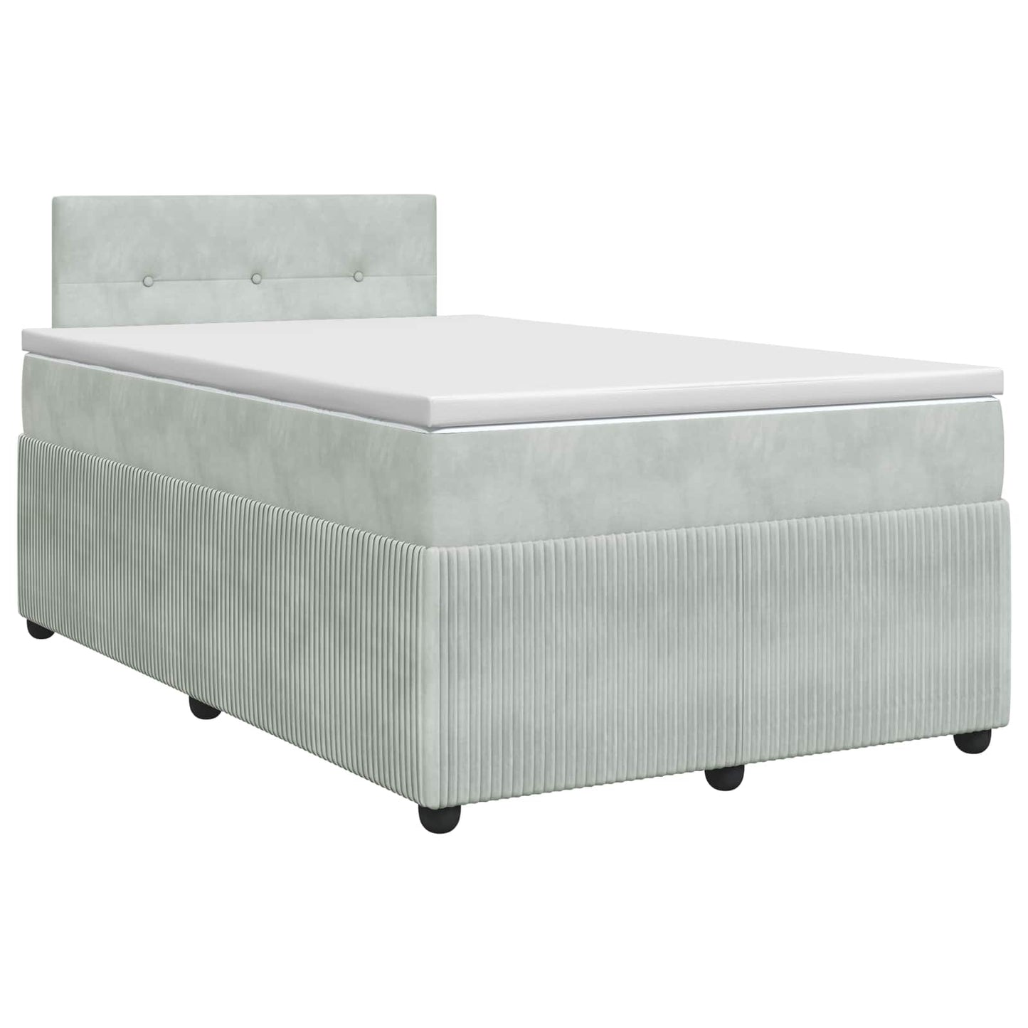 Boxspring ágy matraccal Világosszürke 120 x 190 cm Bársony